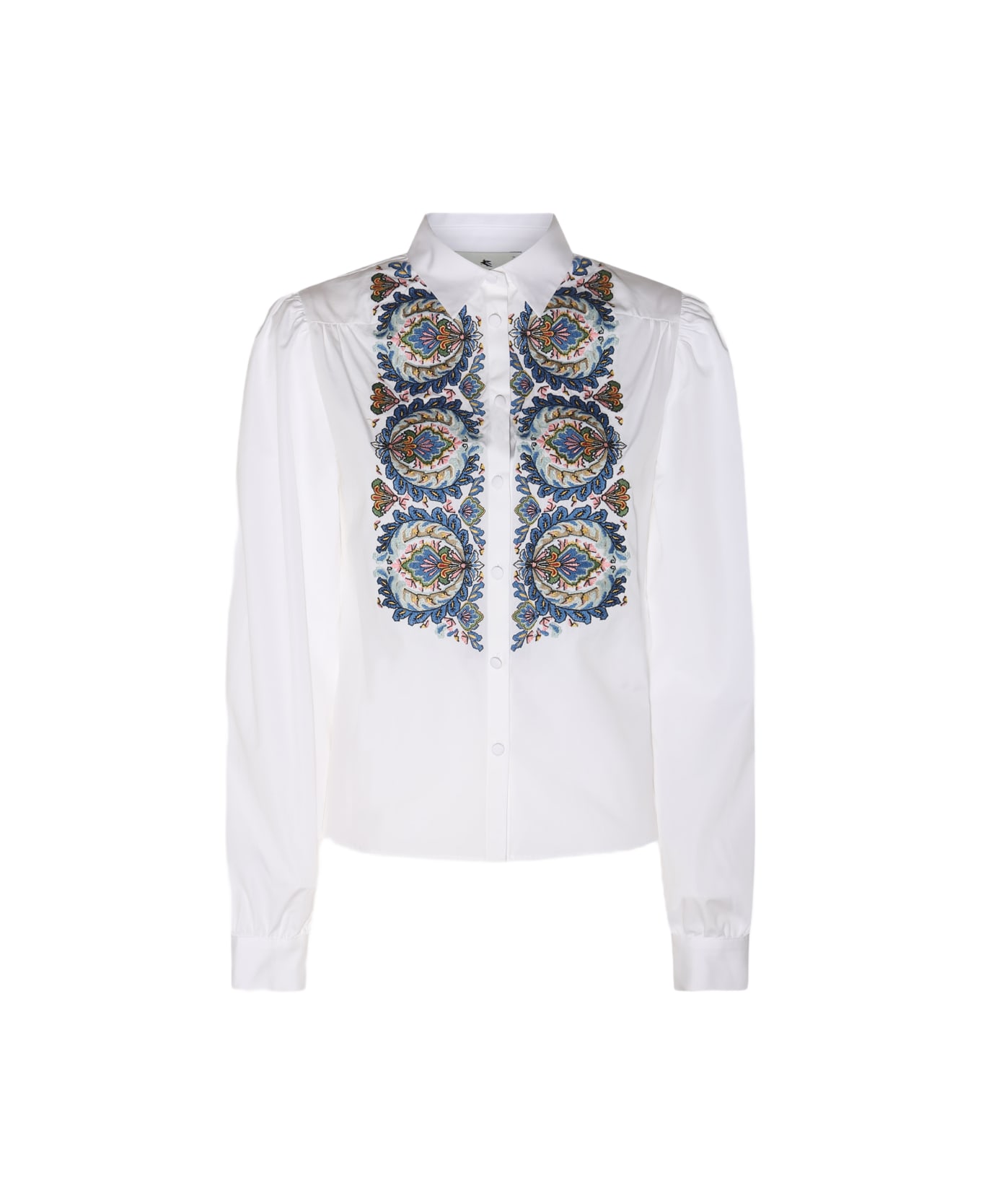 Etro White Multicolour Cotton Shirt - White ブラウス