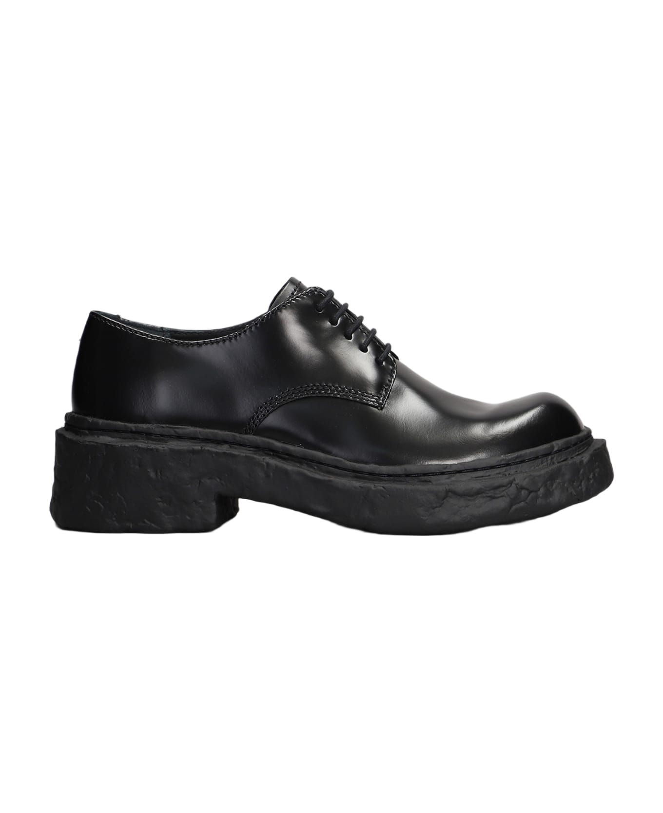 Camper Vamonos Lace Up Shoes In Black Leather - black