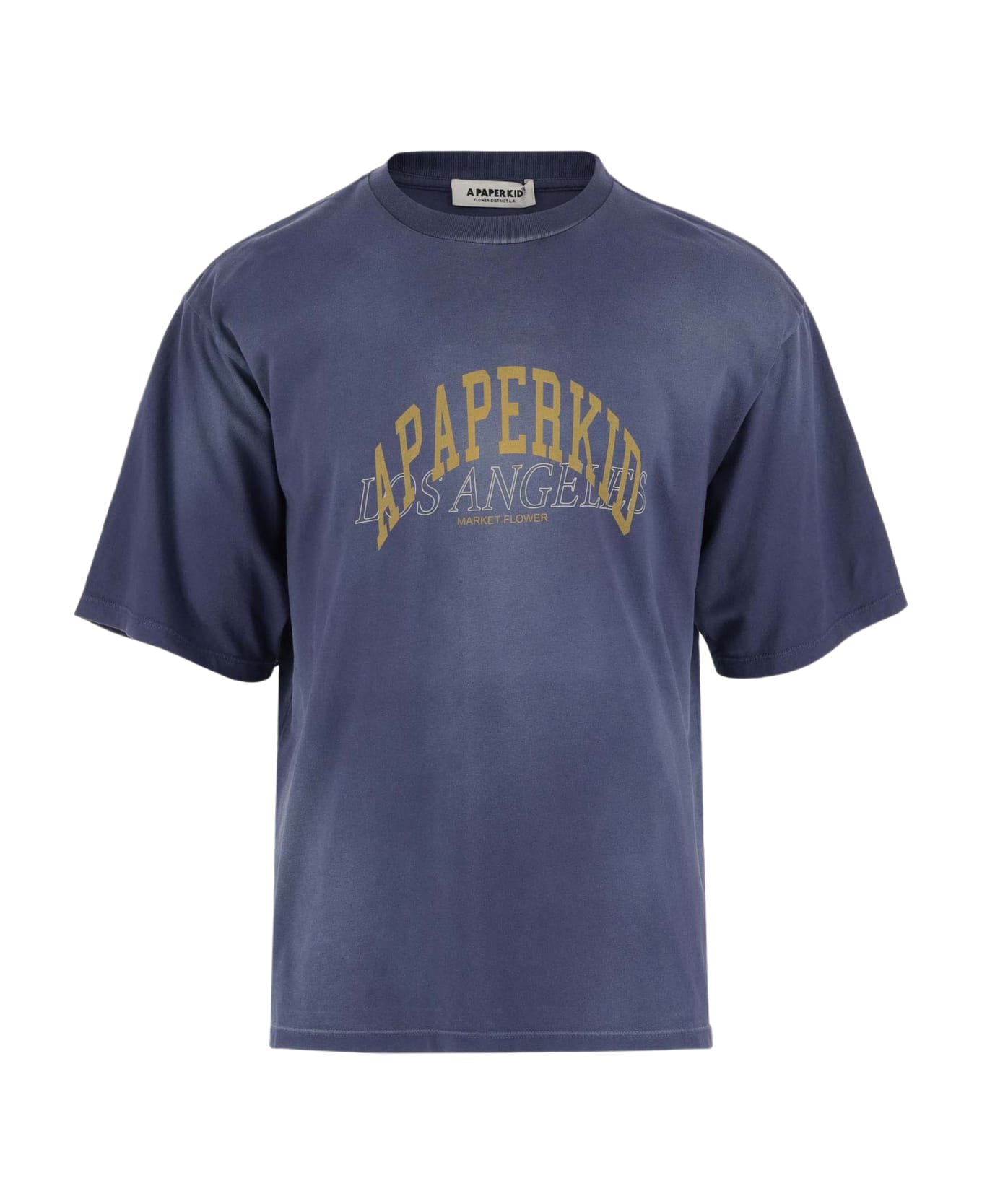 A Paper Kid Cotton T-shirt With Logo - Blue