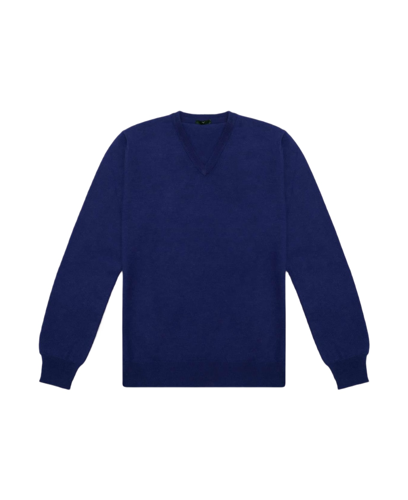 Larusmiani V-neck Sweater Bachelor Sweater - Blue ニットウェア
