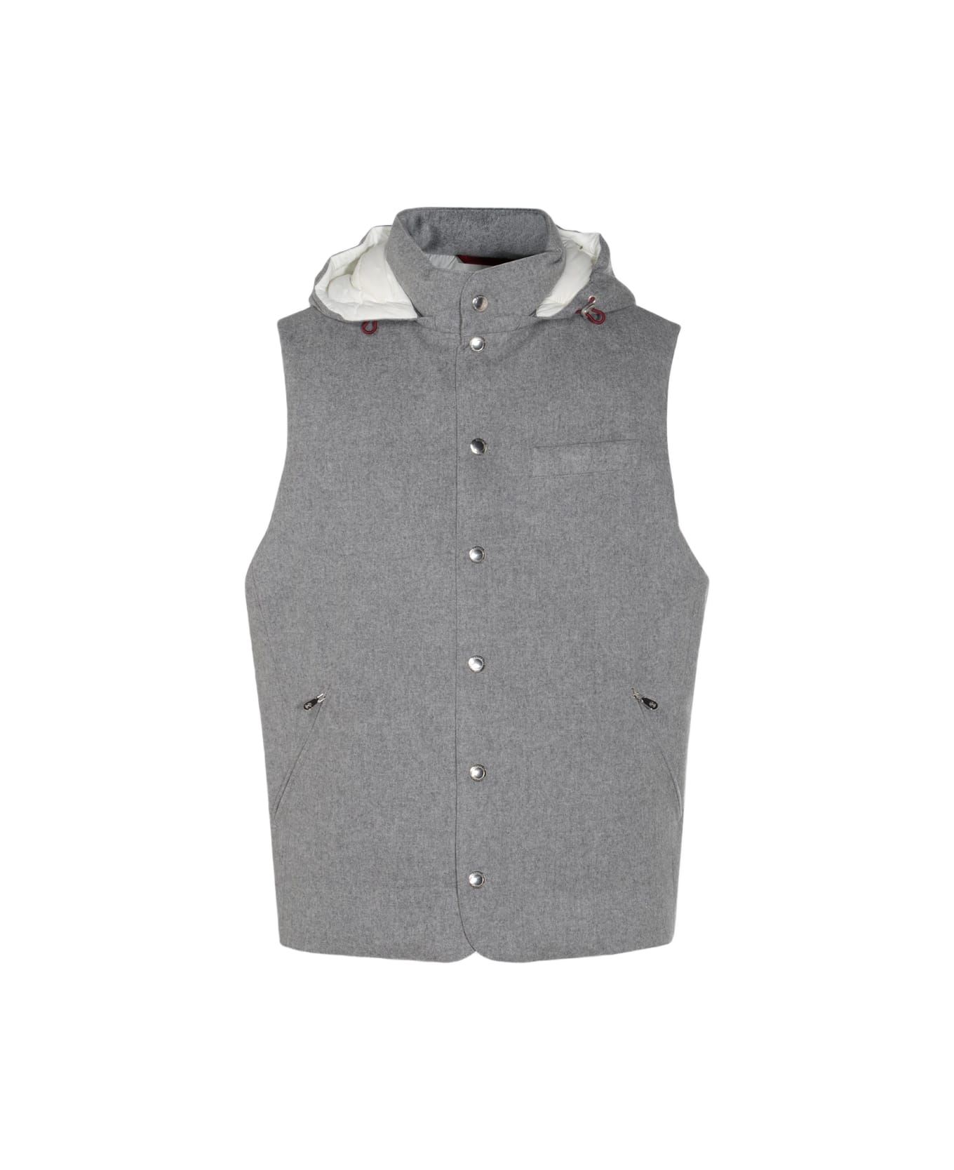 Brunello Cucinelli Grey Wool Down Jacket - Gray