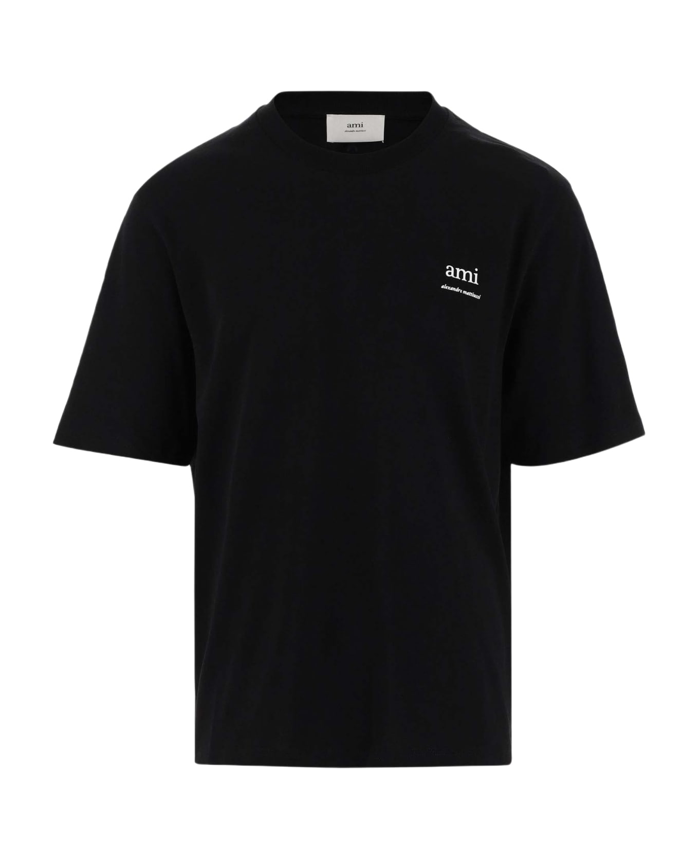 Ami Alexandre Mattiussi Cotton T-shirt With Logo - Black