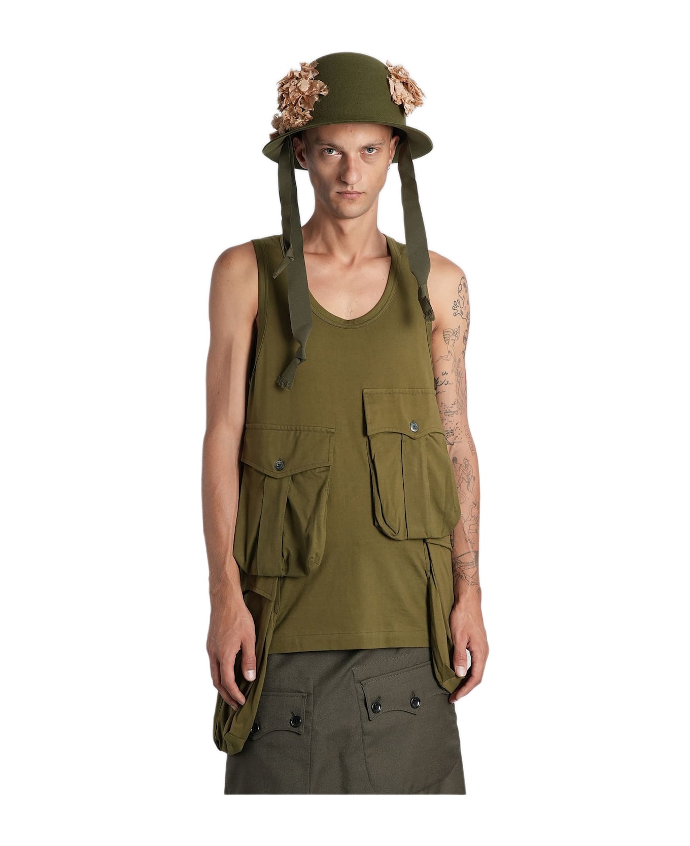Comme Des Garçons Homme Plus Tank Top In Green Cotton - green