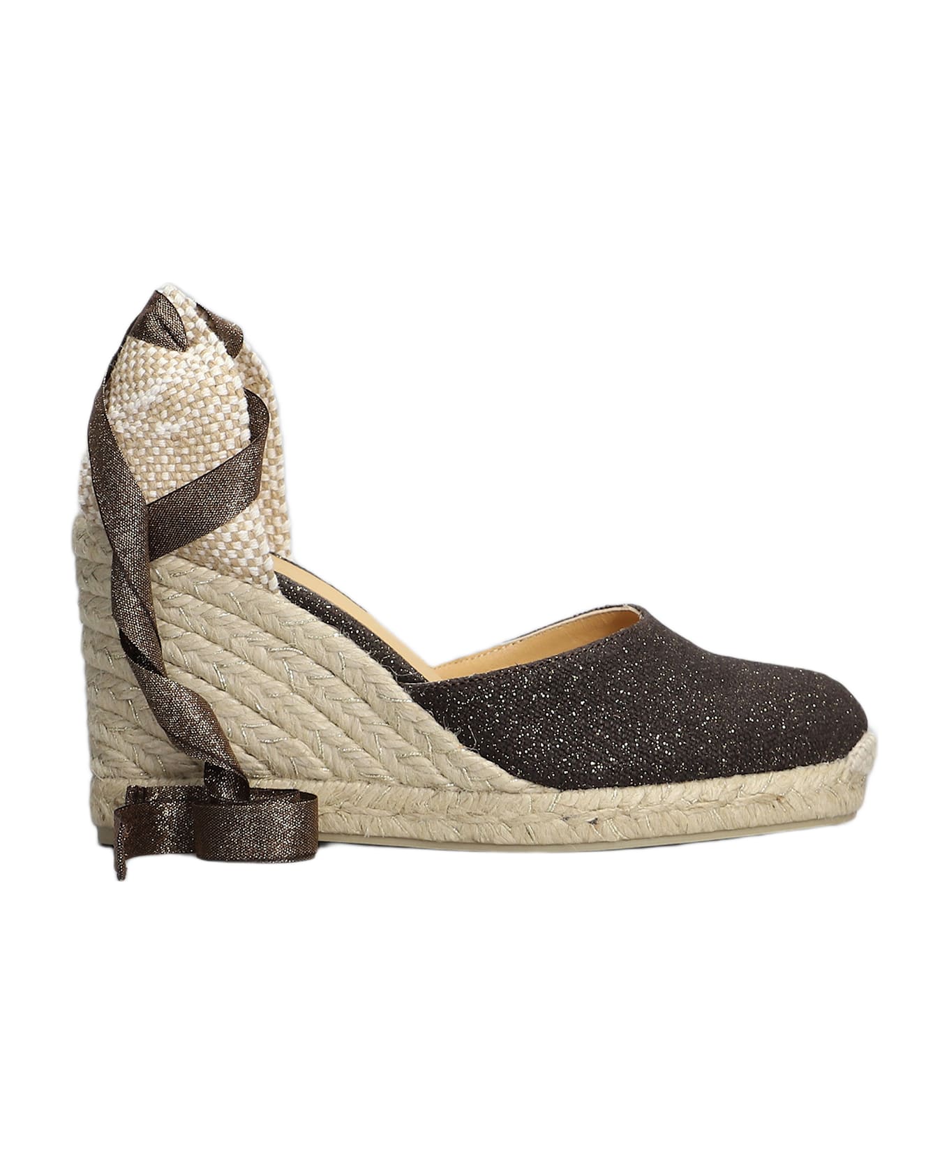 Castañer Carina-8-032 Wedges In Brown Canvas - BROWN