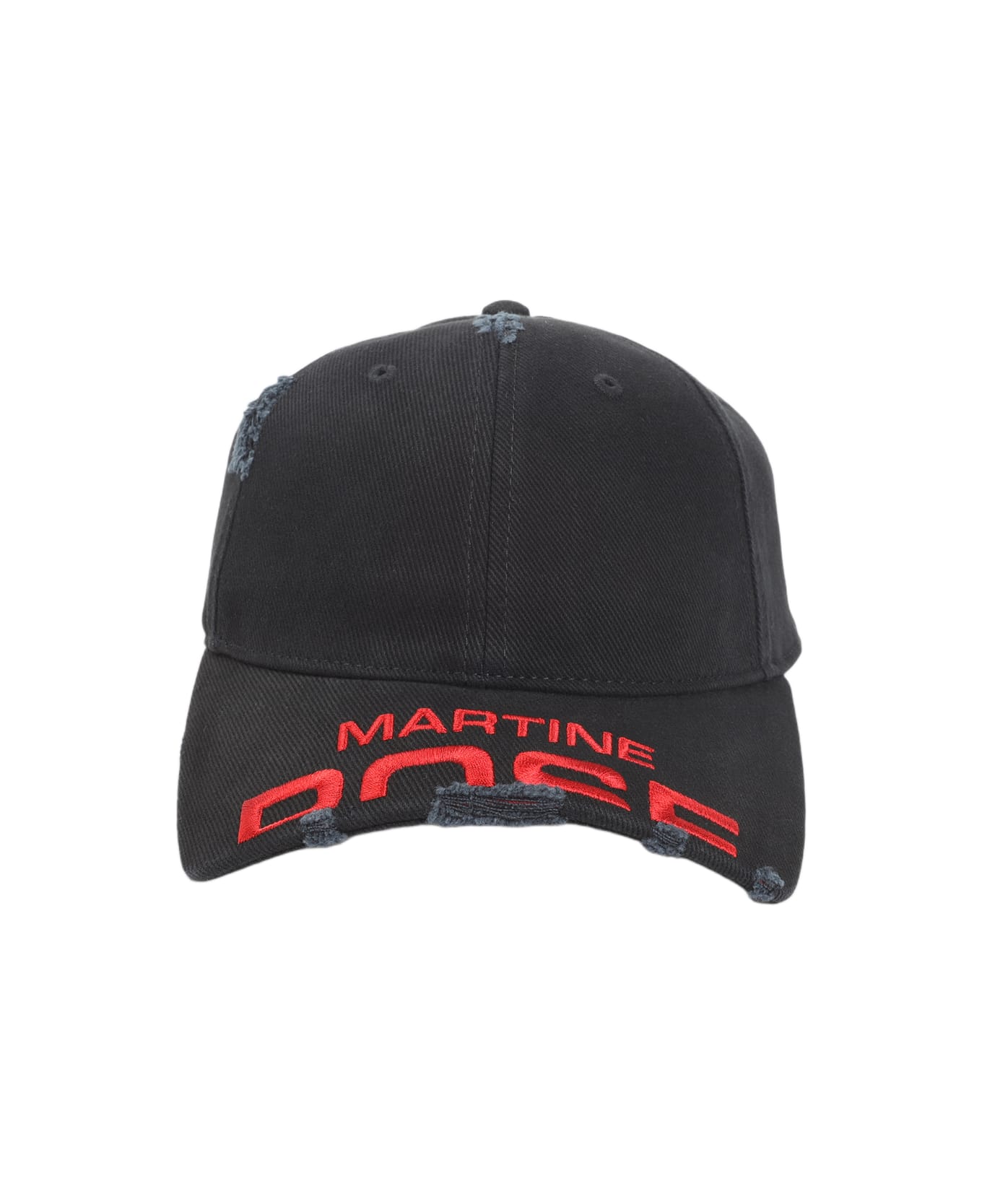 Martine Rose Cut Peak Cap - Blk Black Washed Black