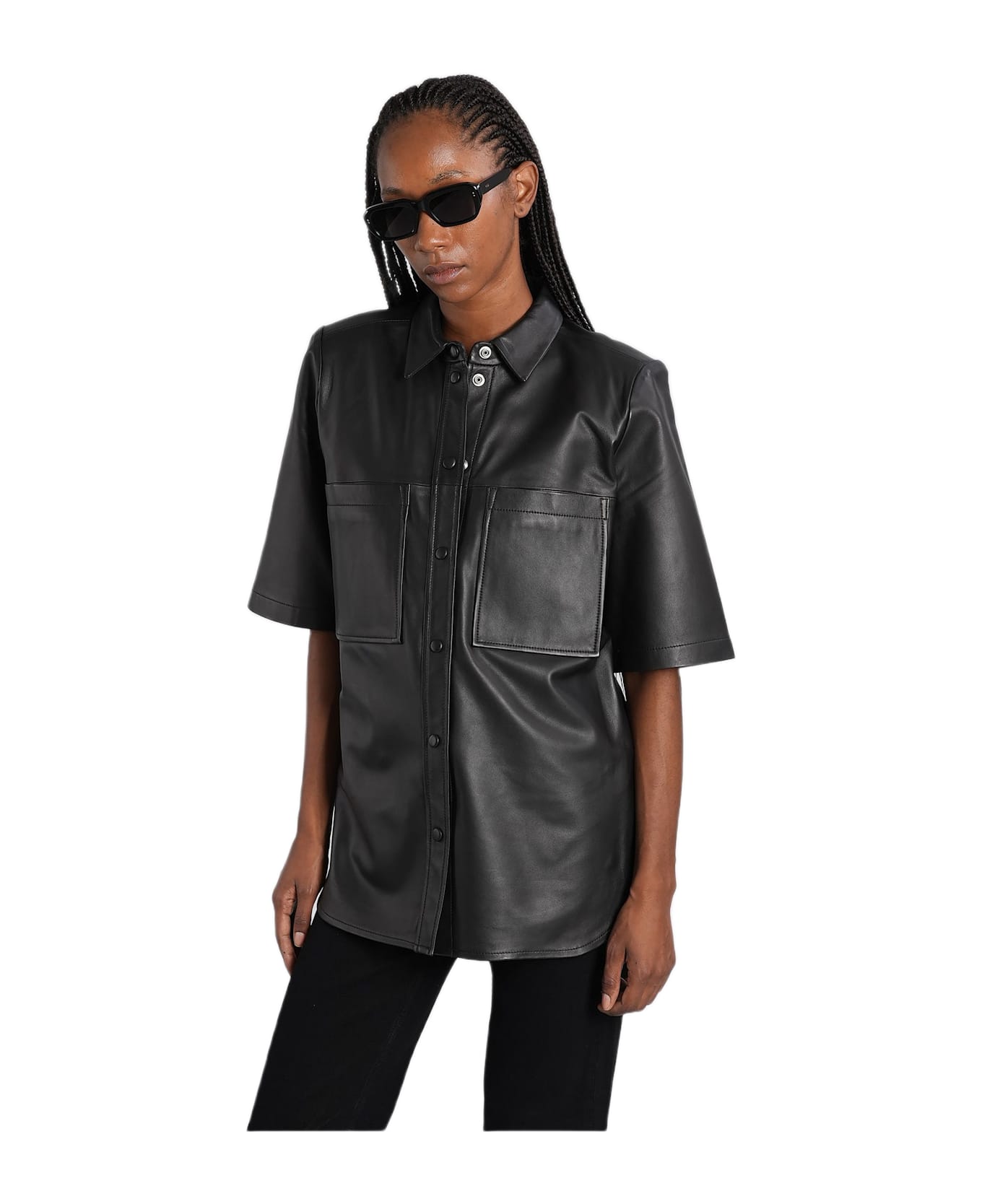 IRO Moha Shirt In Black Leather - black