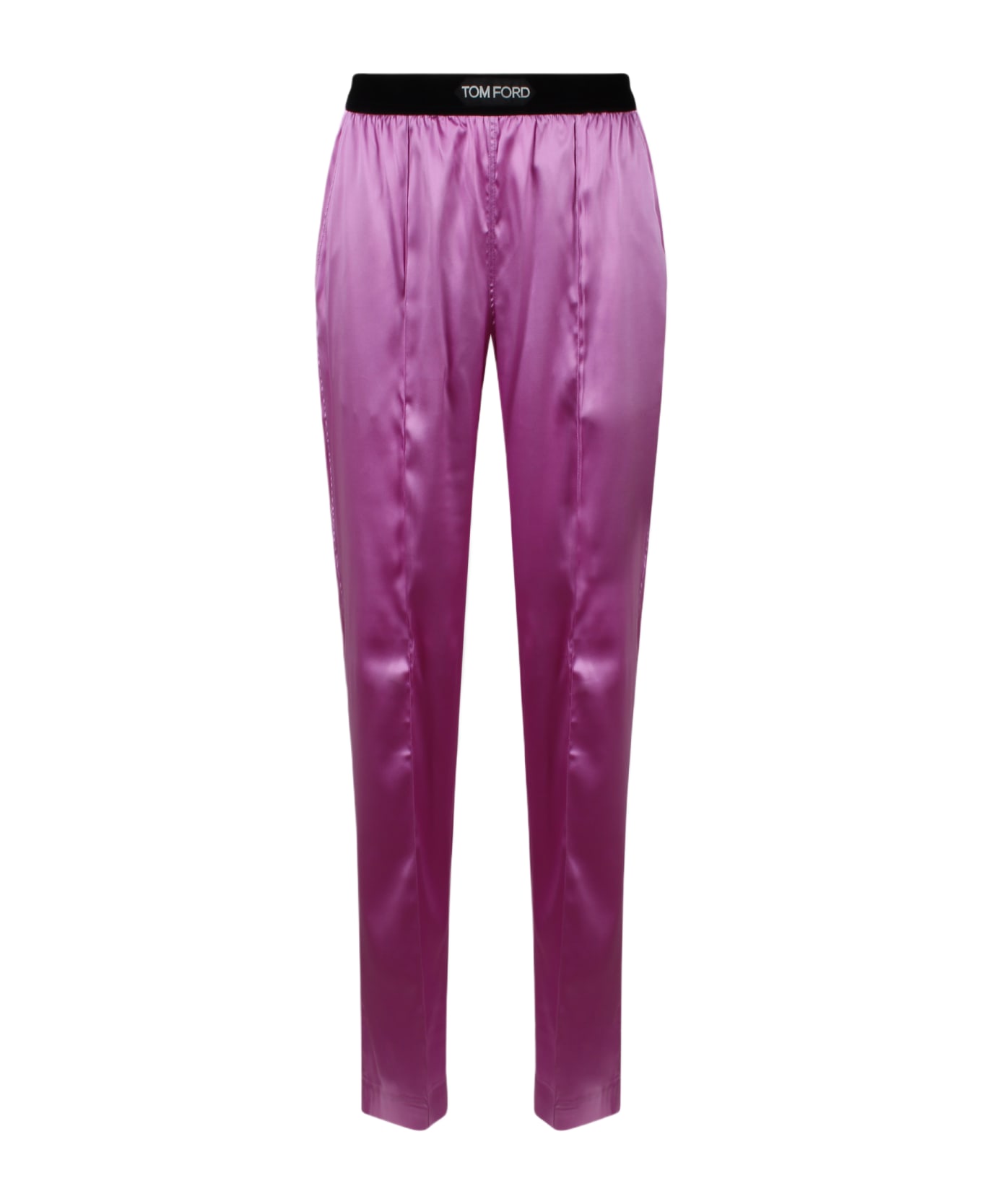 Tom Ford Stretch Silk Satin Pj Pants - Pink & Purple