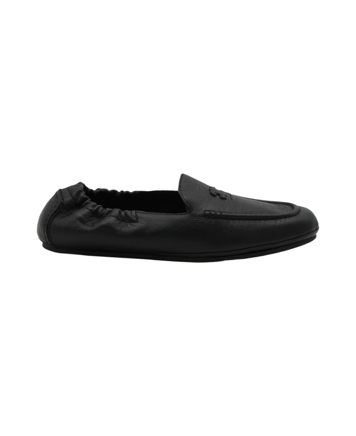 Celine Black Leather Loafers - Black