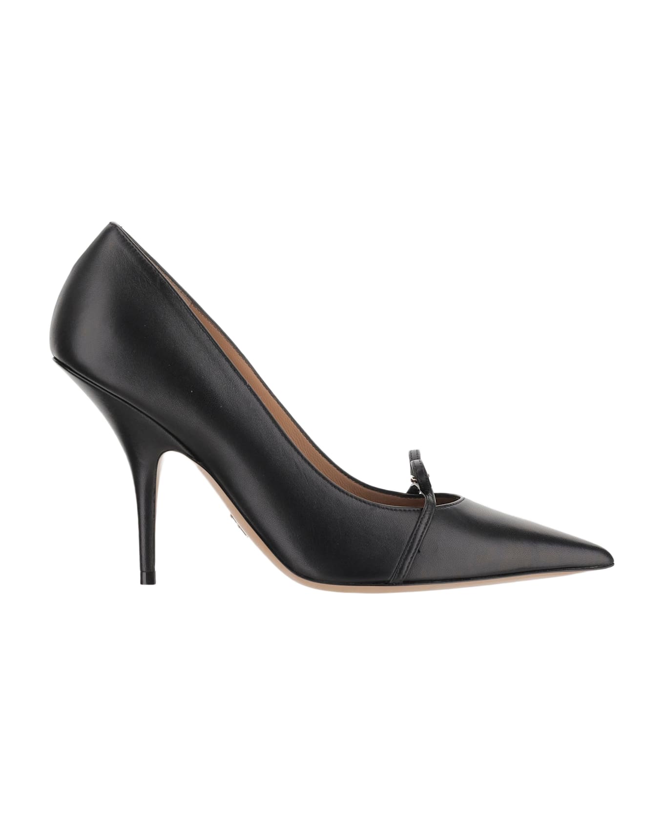 Ferragamo Leather Pumps With Logo - Black