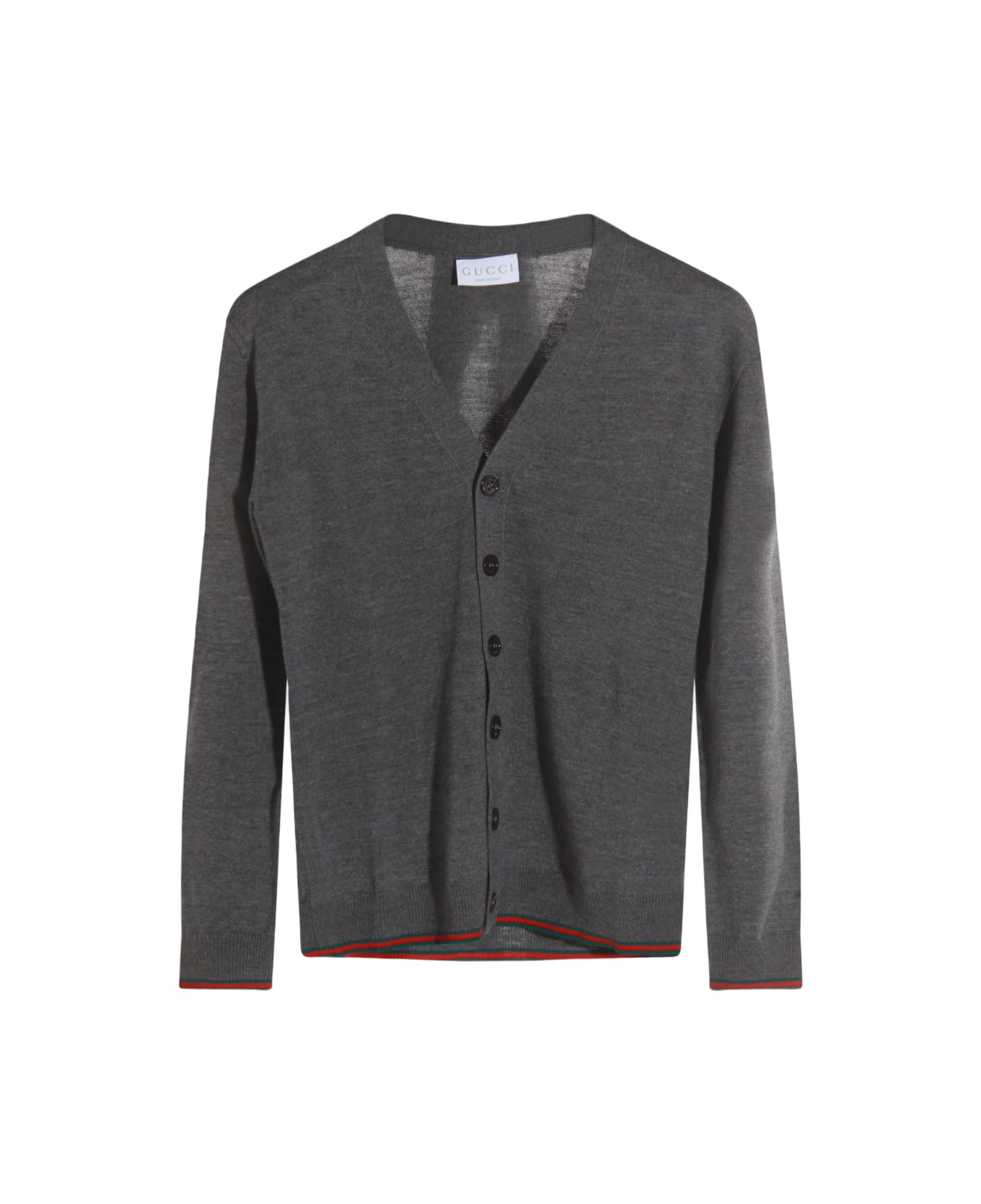 Gucci Grey Wool Knitwear - GREY/GREEN/RED