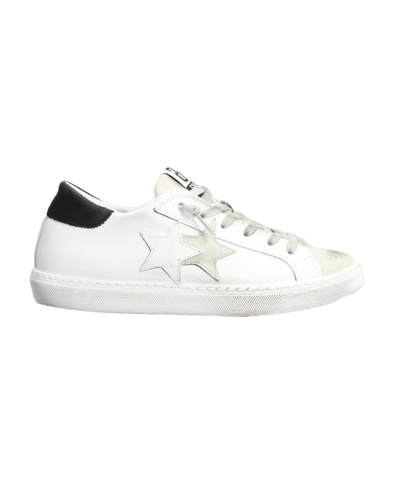 2Star Sneakers In White Suede And Leather - white