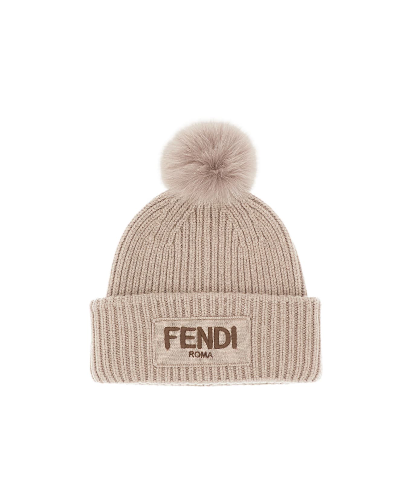Fendi Pompon Beanie - Grey