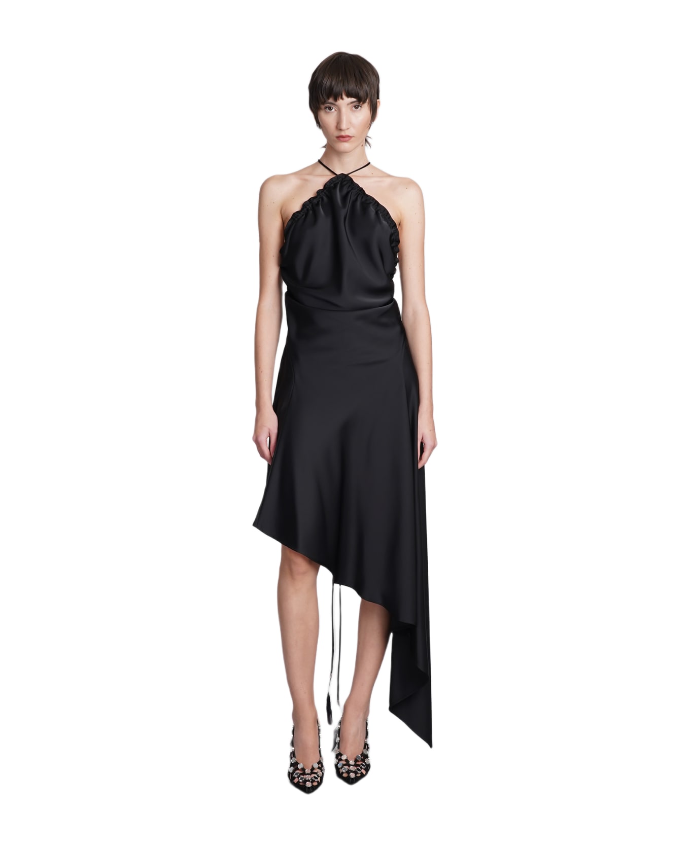 The Attico Dress In Black Satin - black ワンピース＆ドレス