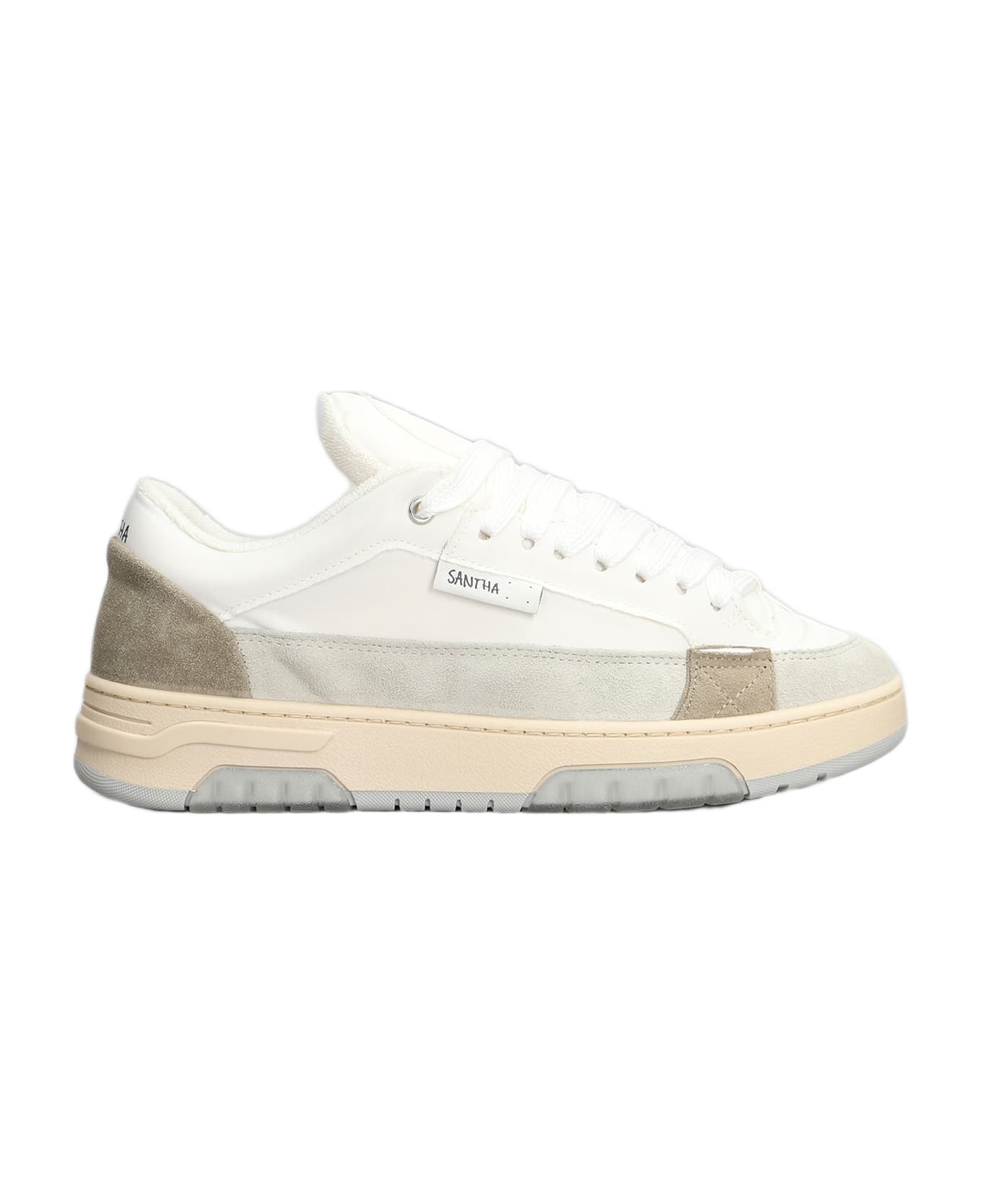 Paura Santha 1 Cut Sneakers In White Nylon - white