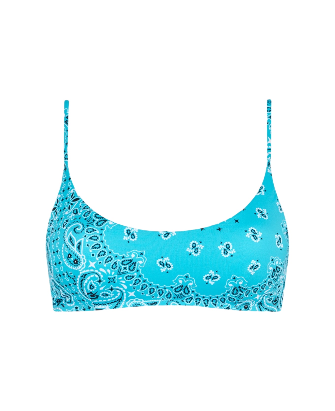 MC2 Saint Barth Woman Bralette Swimsuit With Light Blue Bandanna Print - BLUE