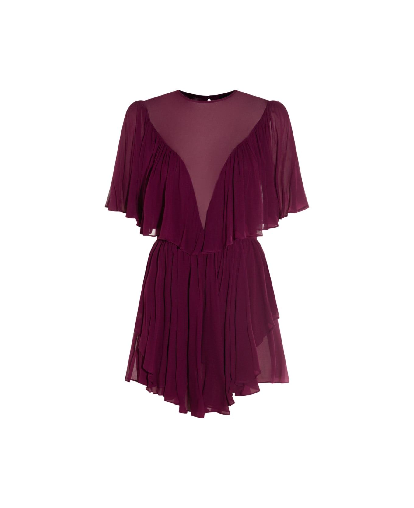 TwinSet Purple Viscose Mini Dress - RED PLUM