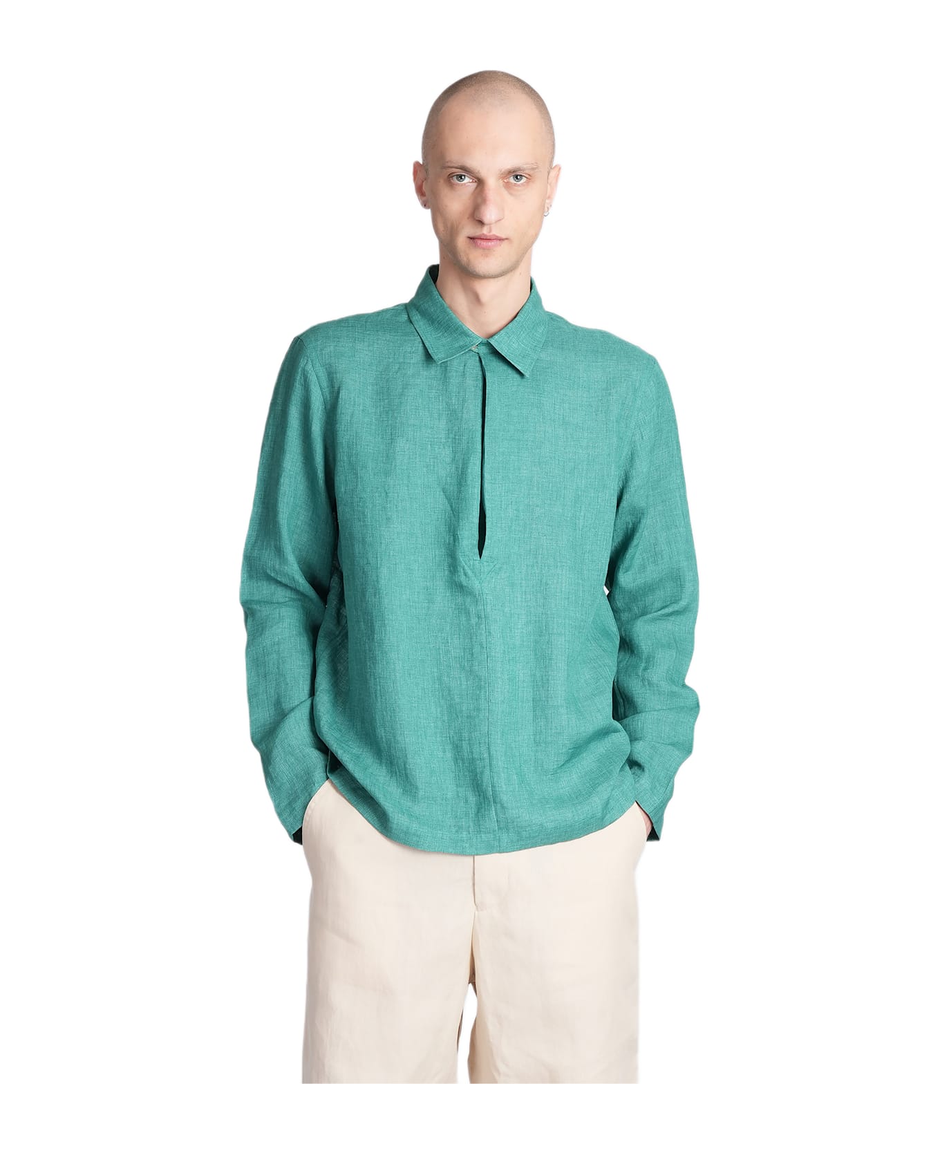 Paul Smith Shirt In Green Linen - green