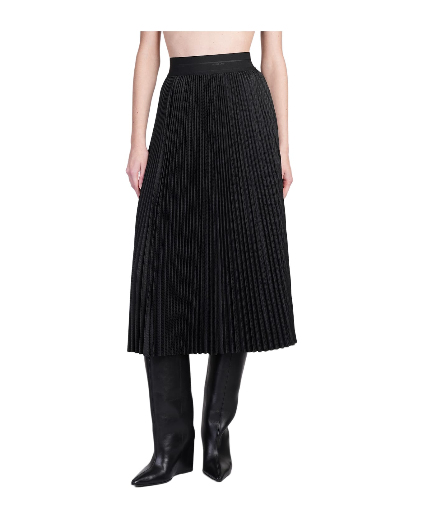 Helmut Lang Skirt In Black Polyester - black
