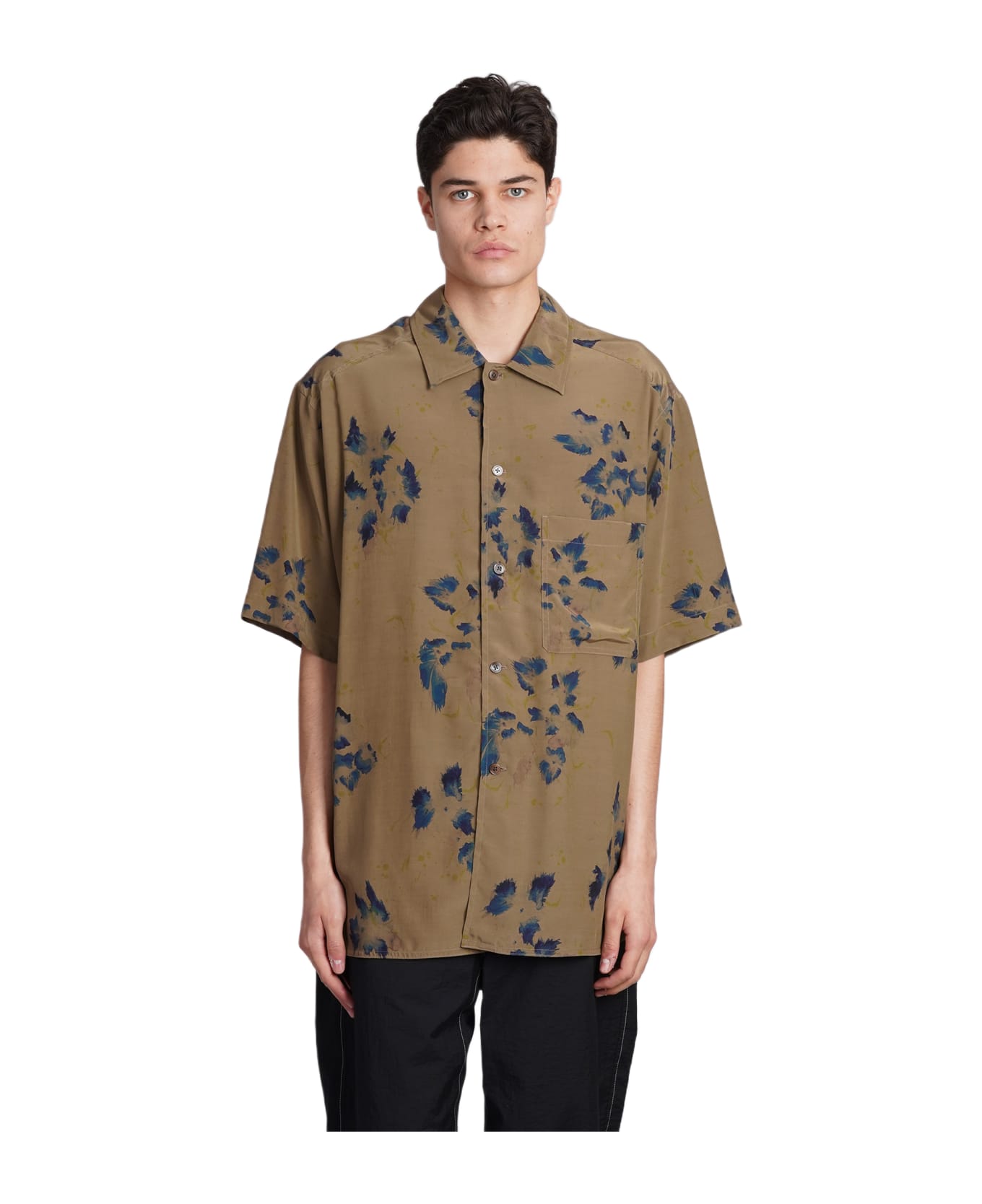 Lemaire Shirt In Khaki Viscose - khaki