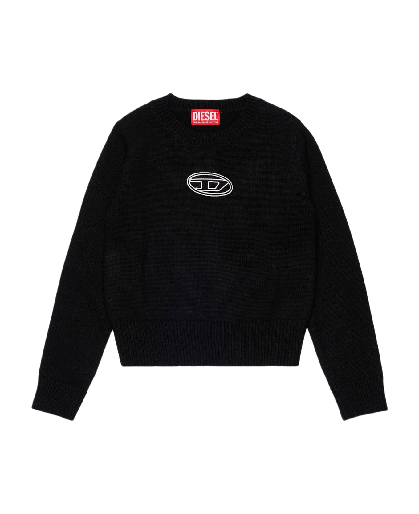 Diesel Viscose Blend Sweater With Logo - Black
