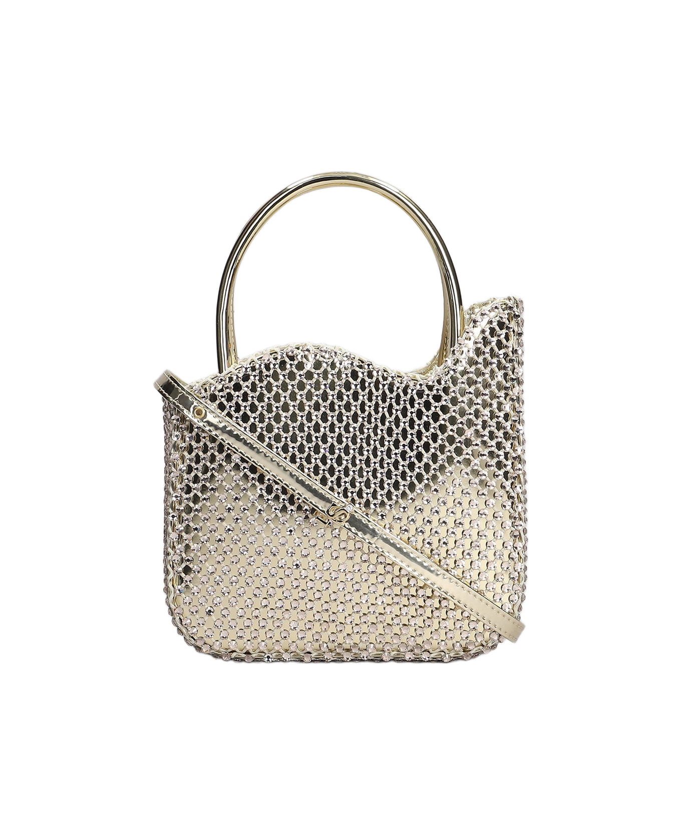 Le Silla Mini Gilda Shoulder Bag In Platinum Leather - platinum