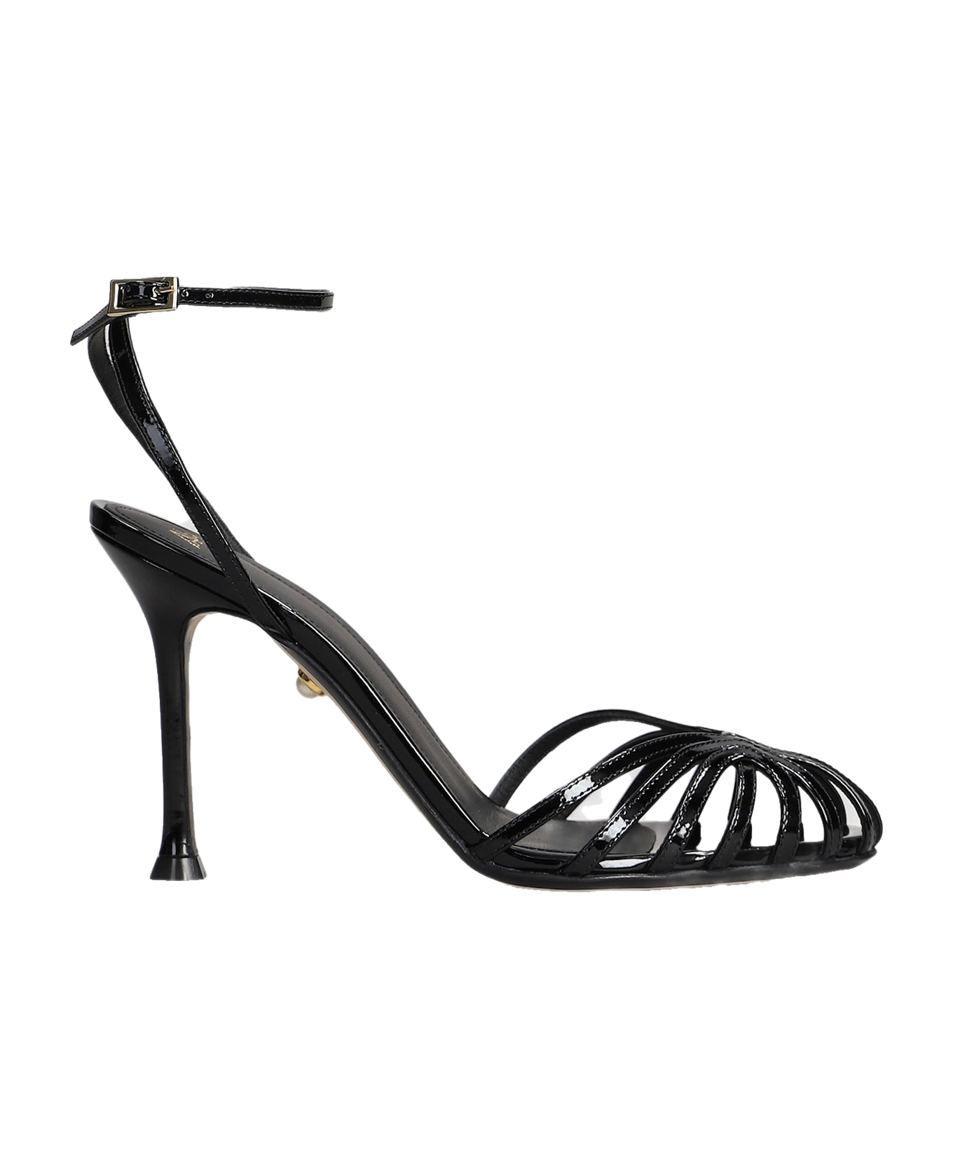Alevì Ally 95 Sandals In Black Patent Leather - black