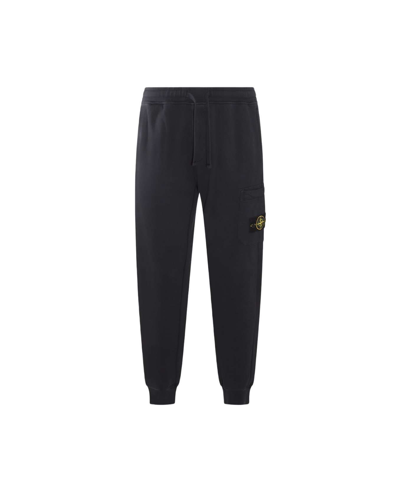 Stone Island Black Cotton Pants - BLACK