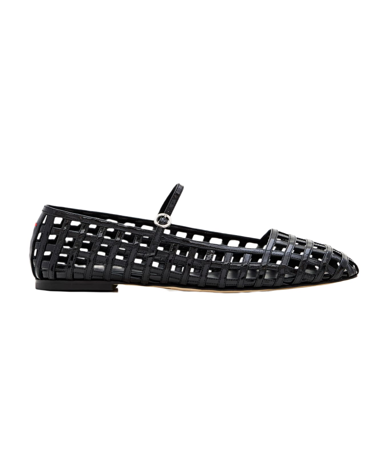 aeyde Uma Caged Patent Leather Ballet Flat - Black