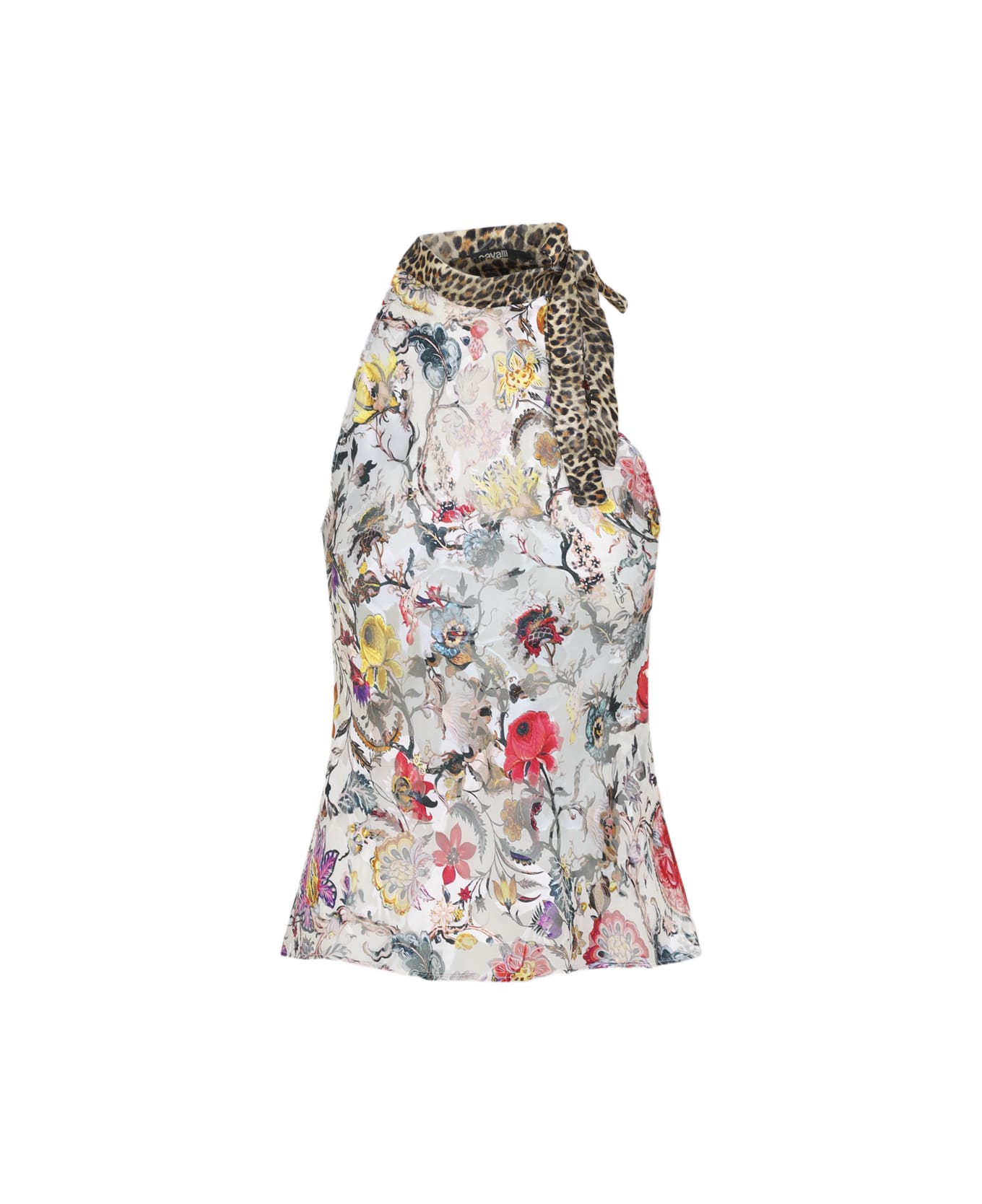 Roberto Cavalli Florentine Flowers Top - Beige