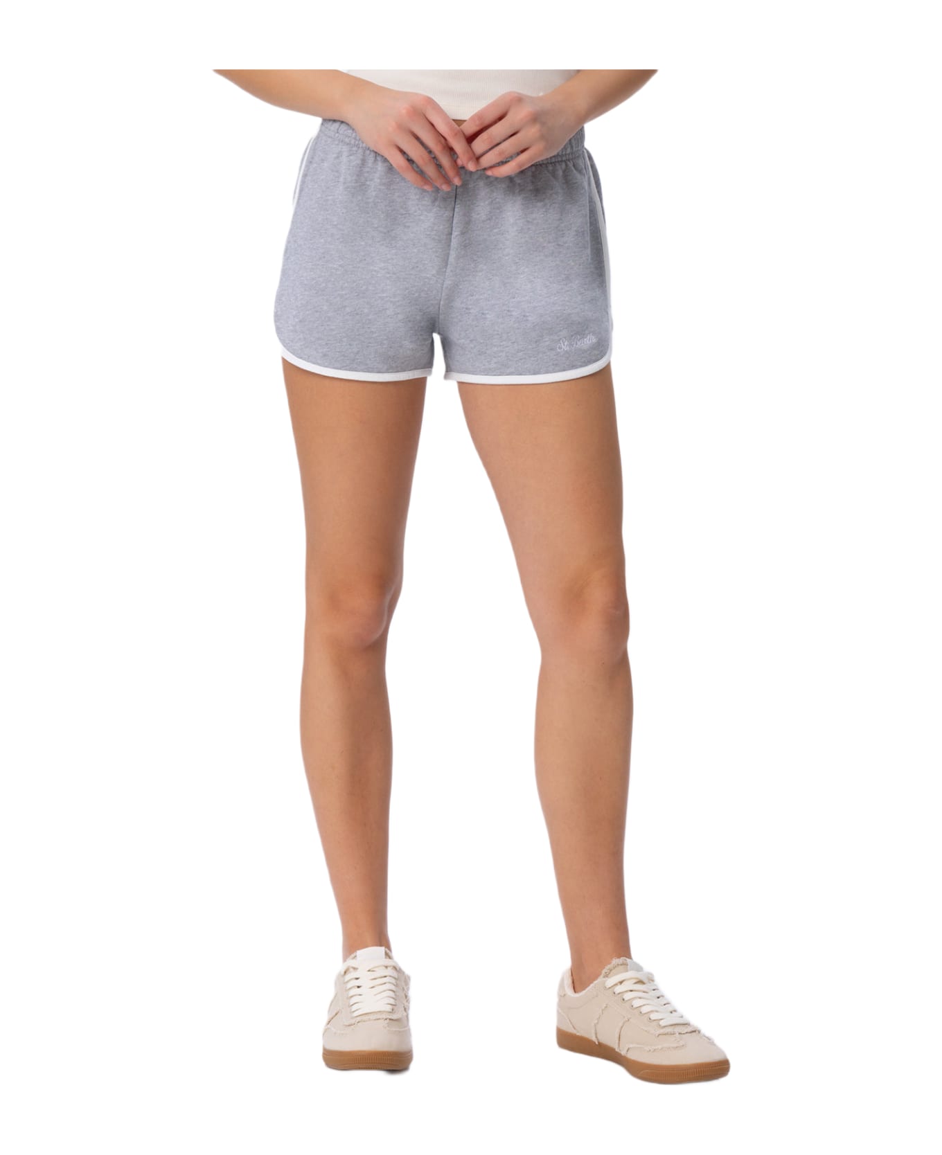 MC2 Saint Barth Woman Cotton Pull Up Shorts Francine - GREY