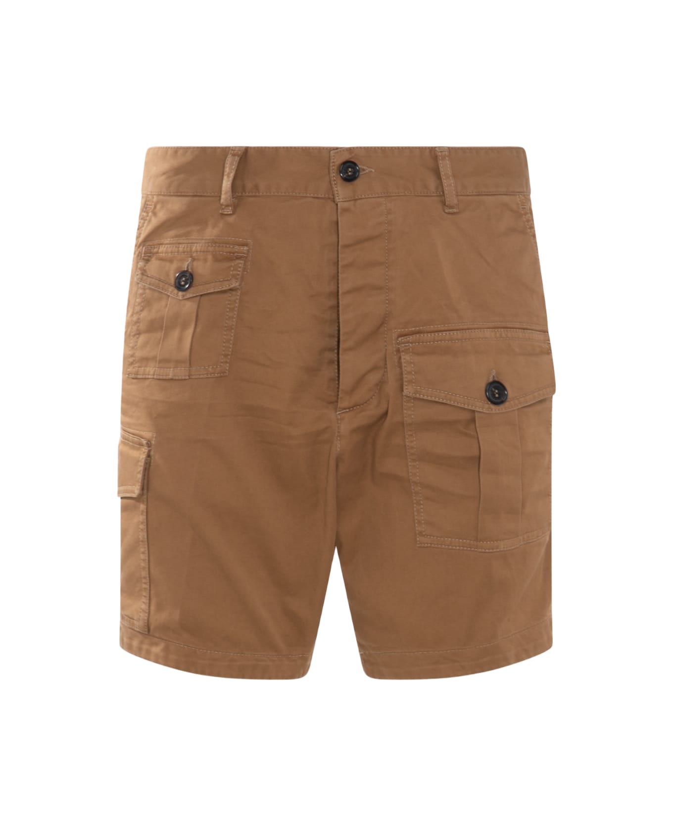 Dsquared2 Camel Cotton Shorts - Brown