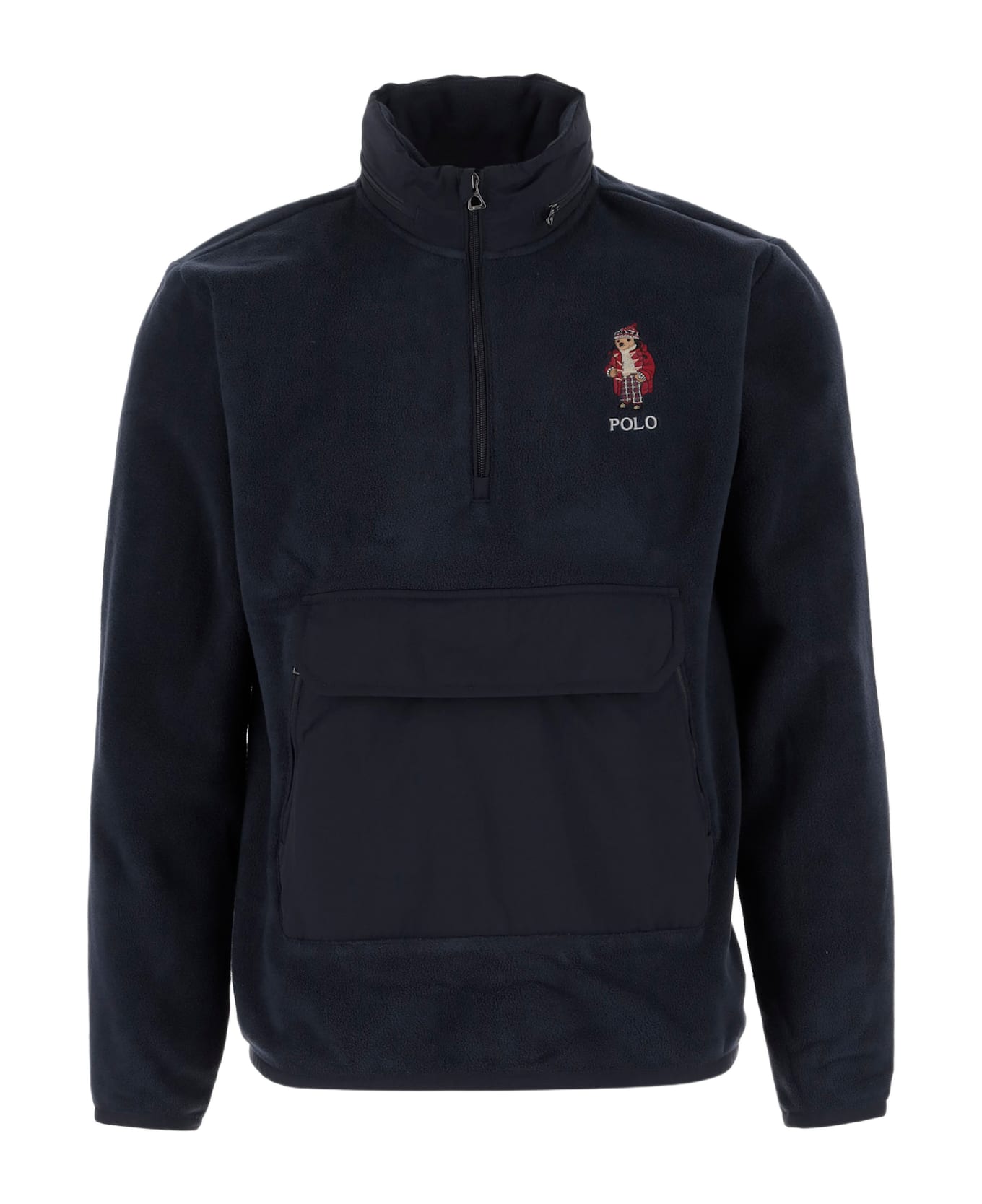 Polo Ralph Lauren Fleece Jacket With Polo Bear - Black