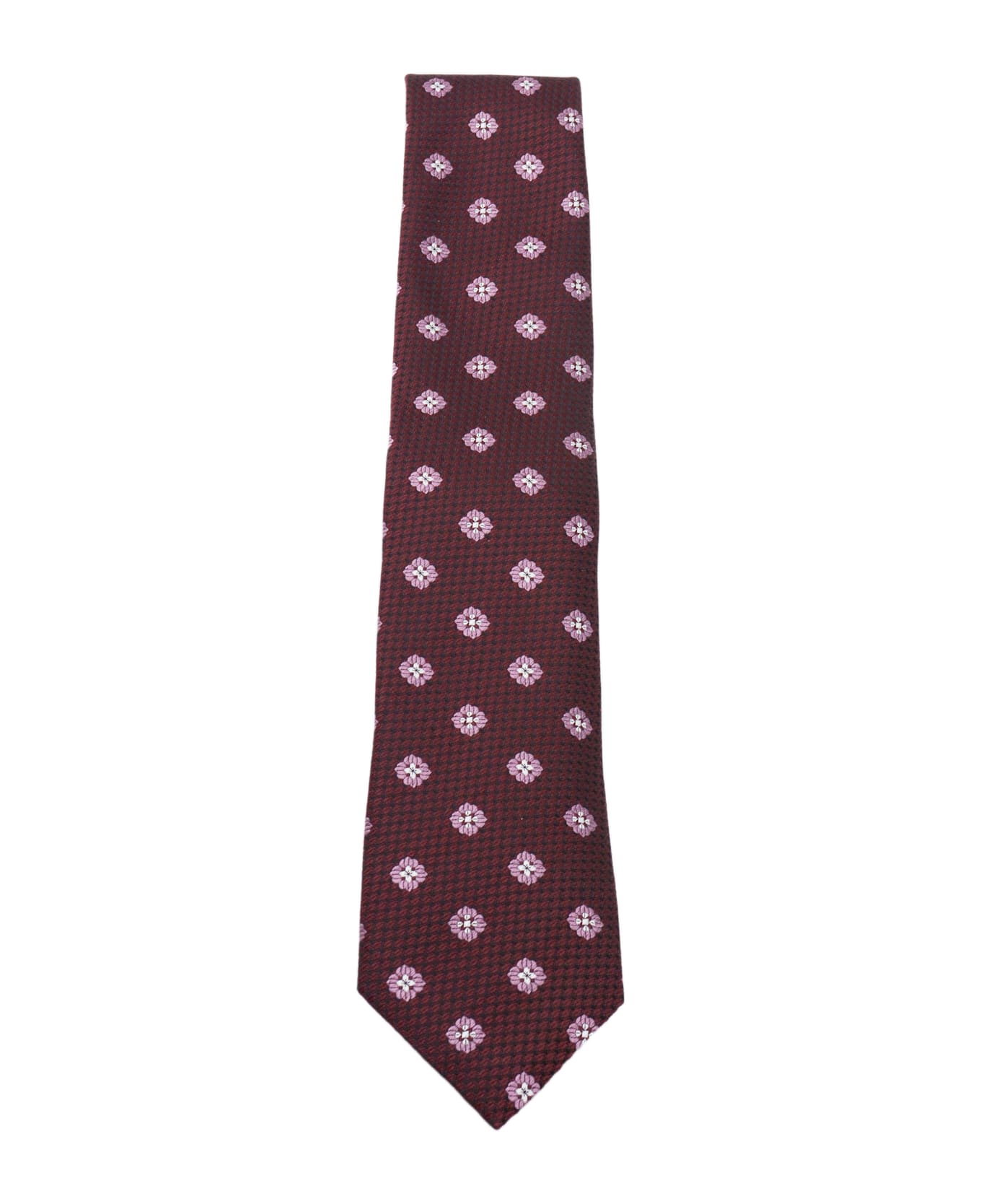 Zegna Burgundy Silk Tie - Purple