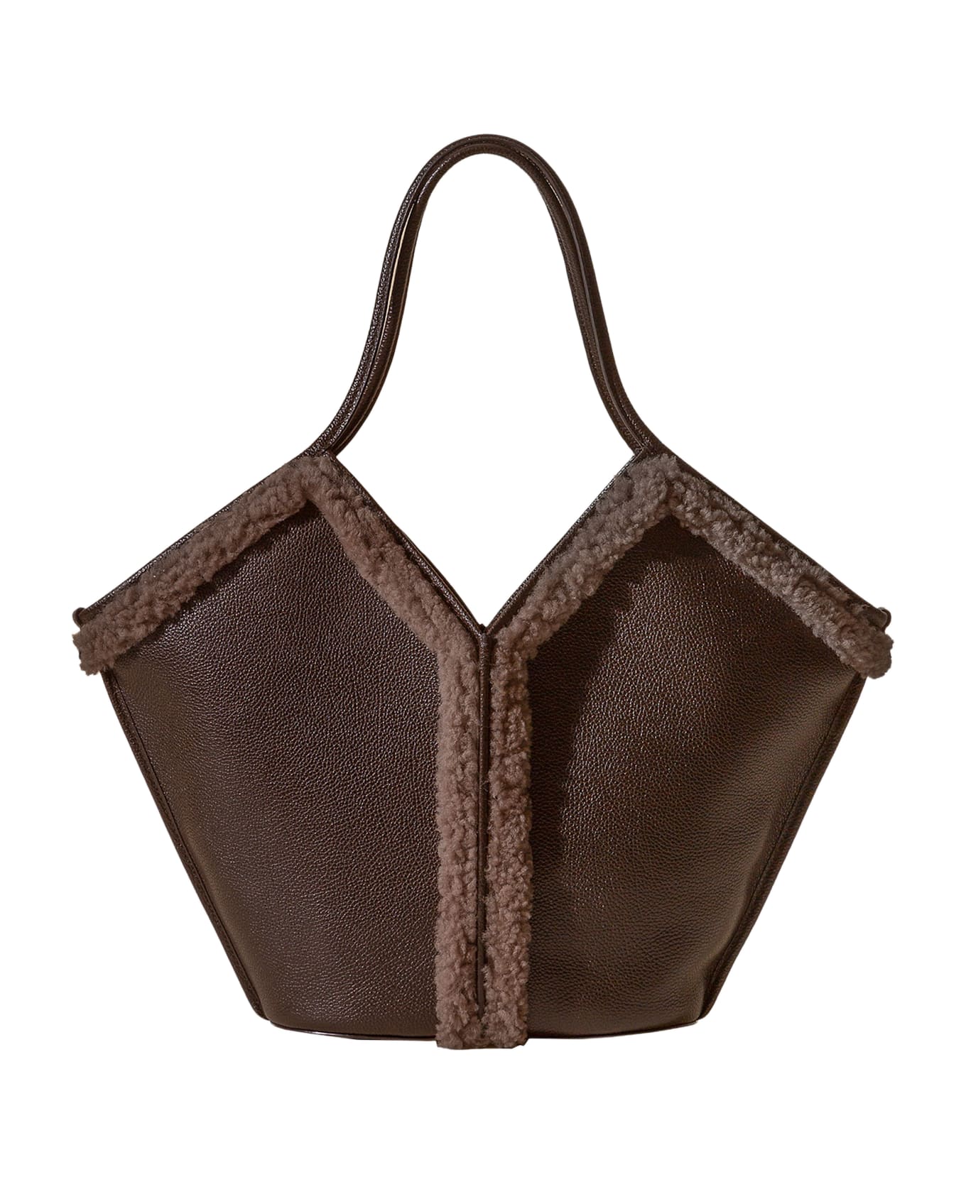Hereu Calella Shearling Bag - Brown
