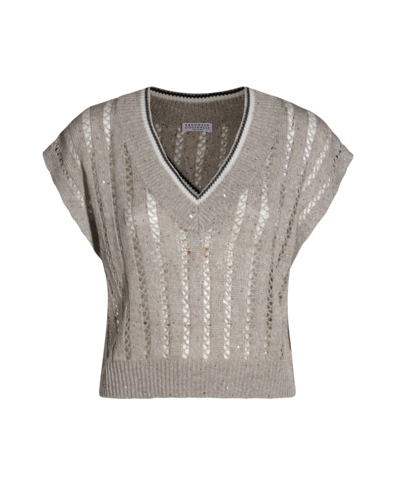 Brunello Cucinelli Beige Cotton Knitwear - BEIGE FREDDO