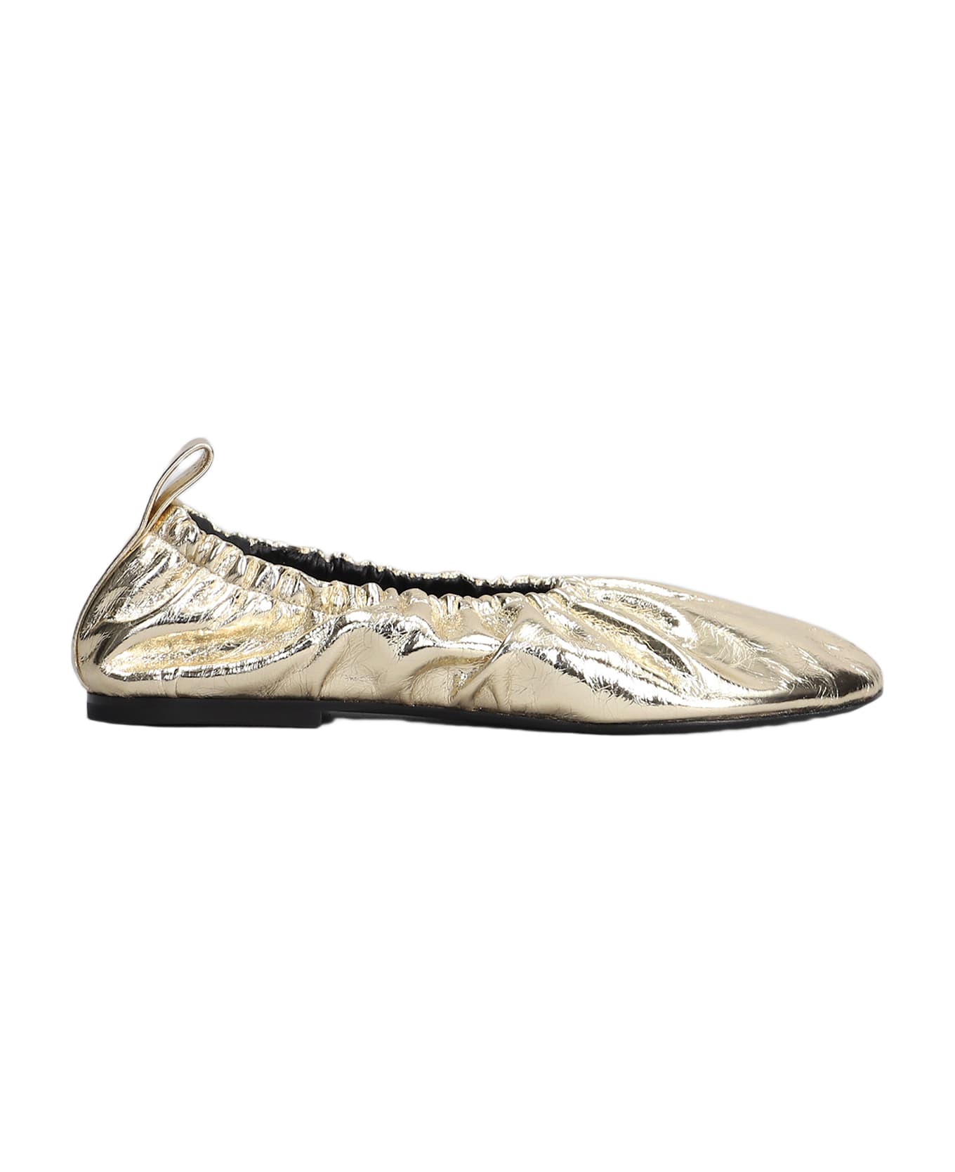 Jil Sander Gold Leather Ballerinas - PLATINO