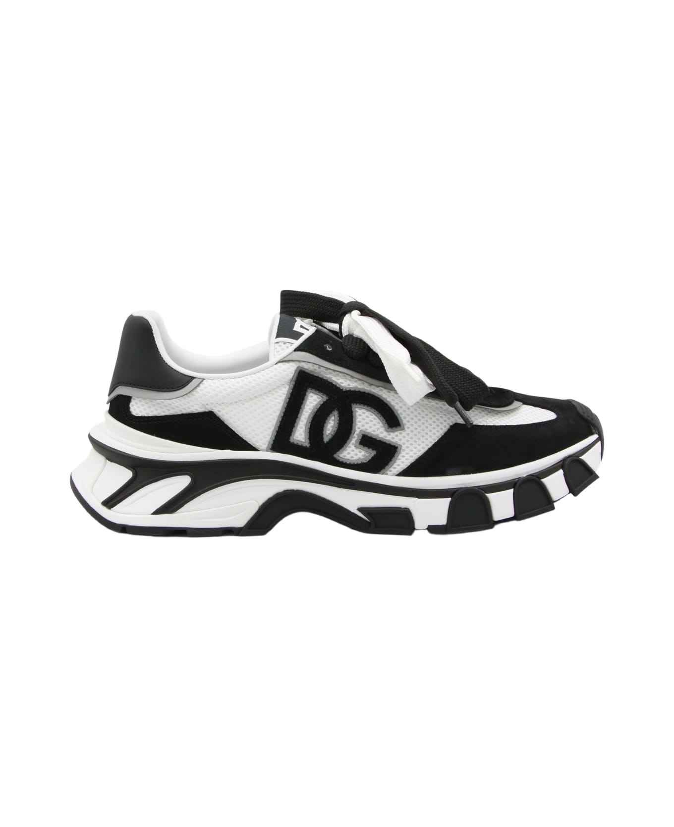 Dolce & Gabbana White And Black Sneakers - White