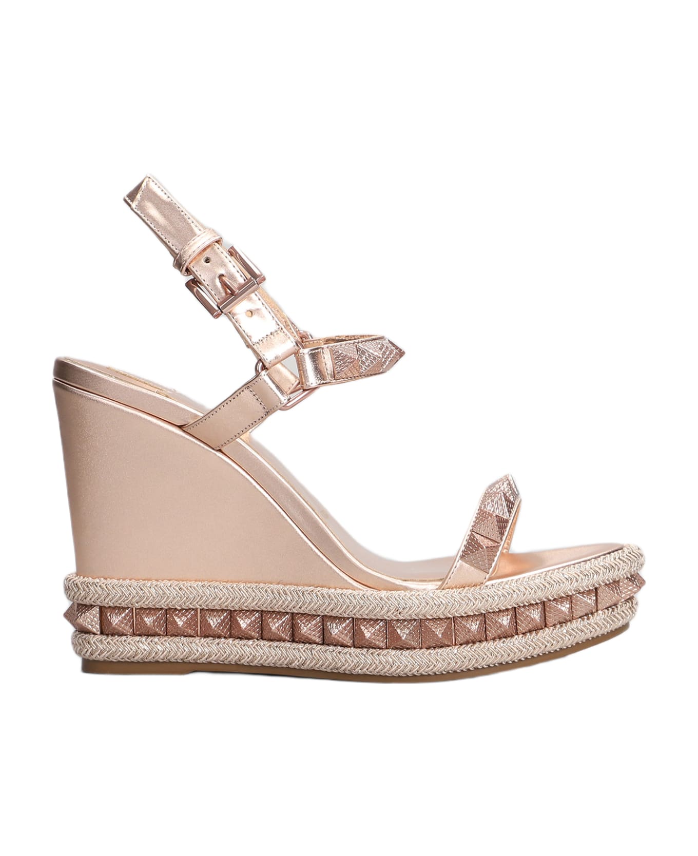 Christian Louboutin Pyraclou 110 Sandals In Rose-pink Leather - rose-pink サンダル