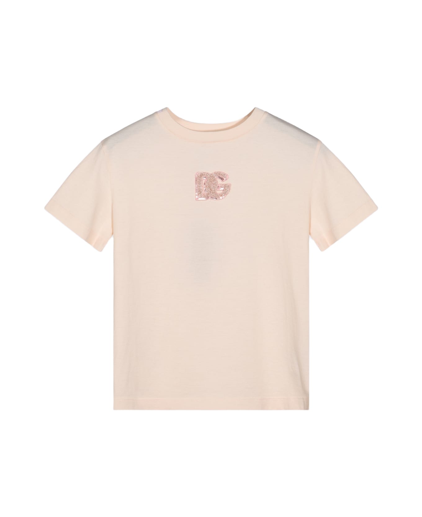 Dolce 
Gabbana Light Pink Cotton T-shirt - Rosa Pallido