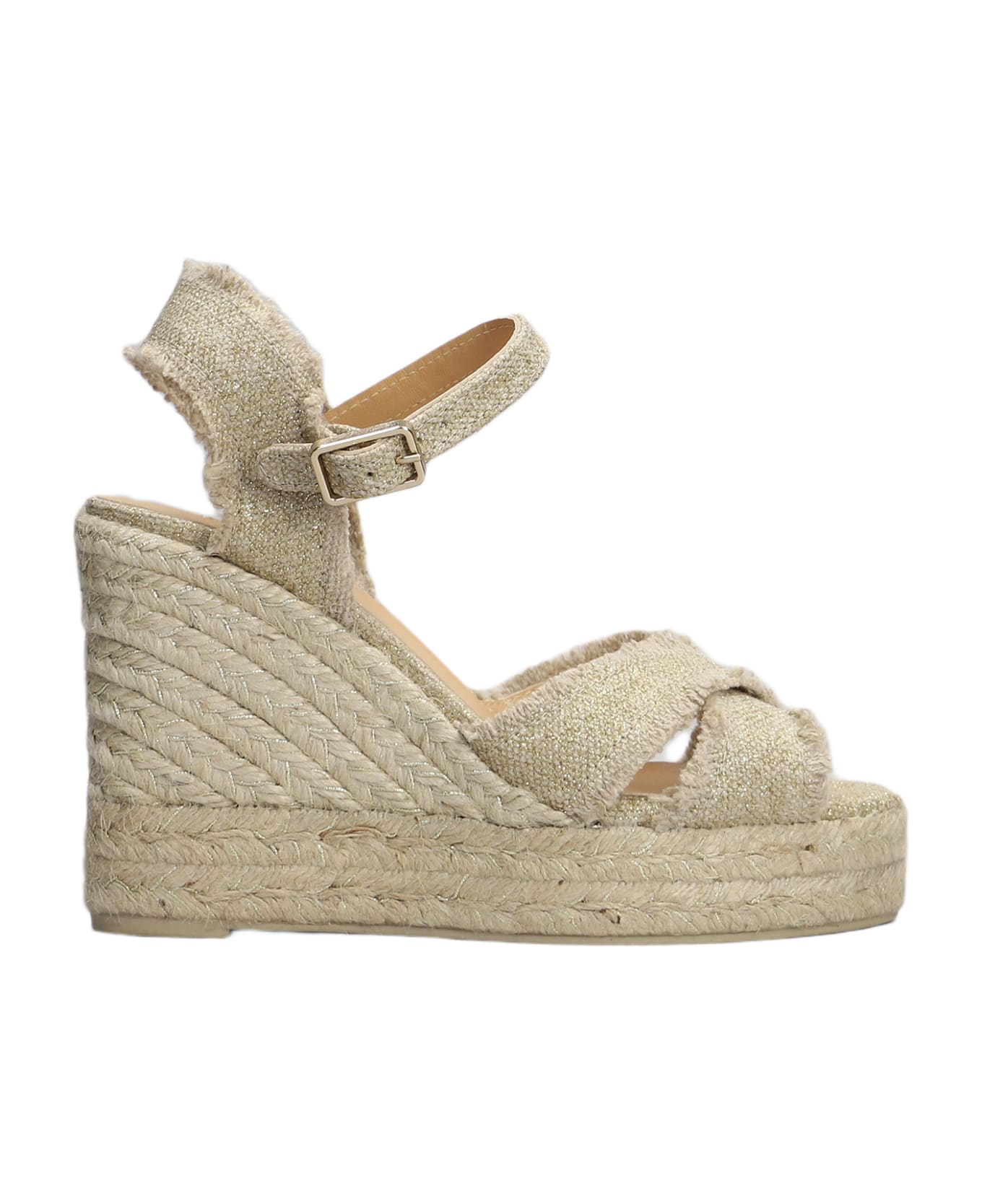 Castañer Bromelia-8ed-032 Wedges In Gold Canvas - gold