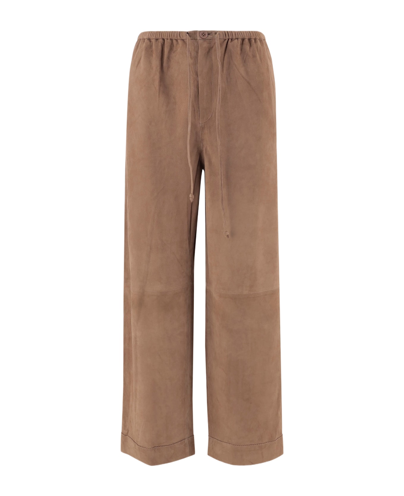 By Malene Birger Joanni Suede Leather Trousers - Brown