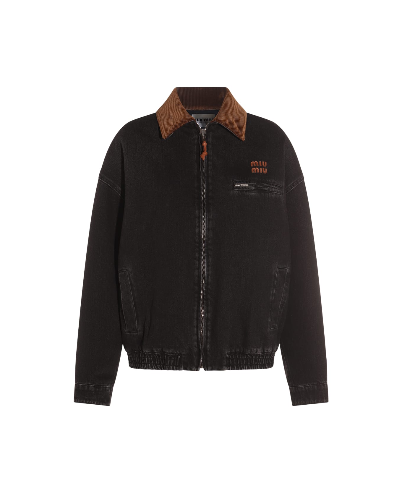 Miu Miu Black Cotton Denim Jacket - Black