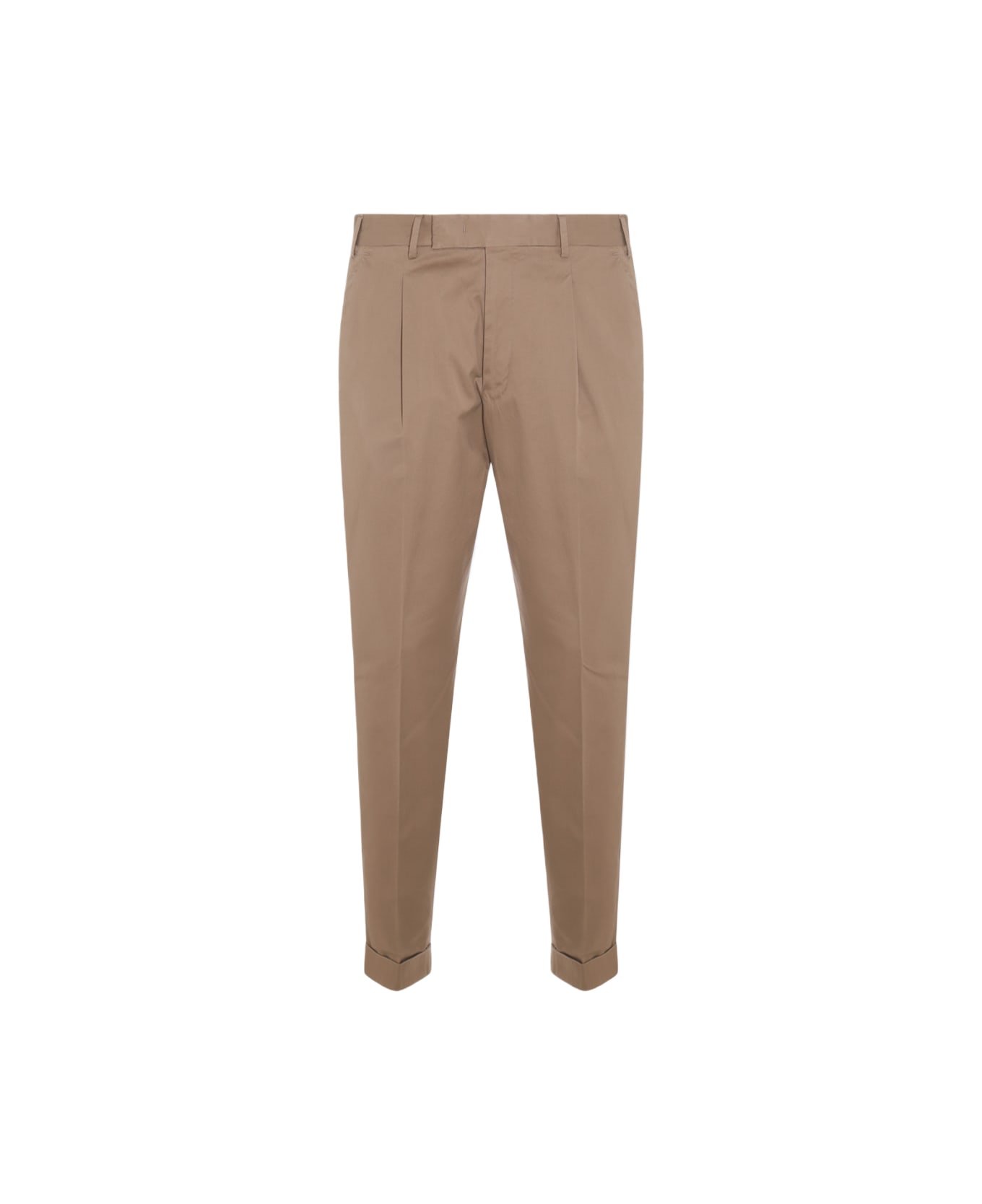 PT Torino Beige Cotton Pants - Coloniale