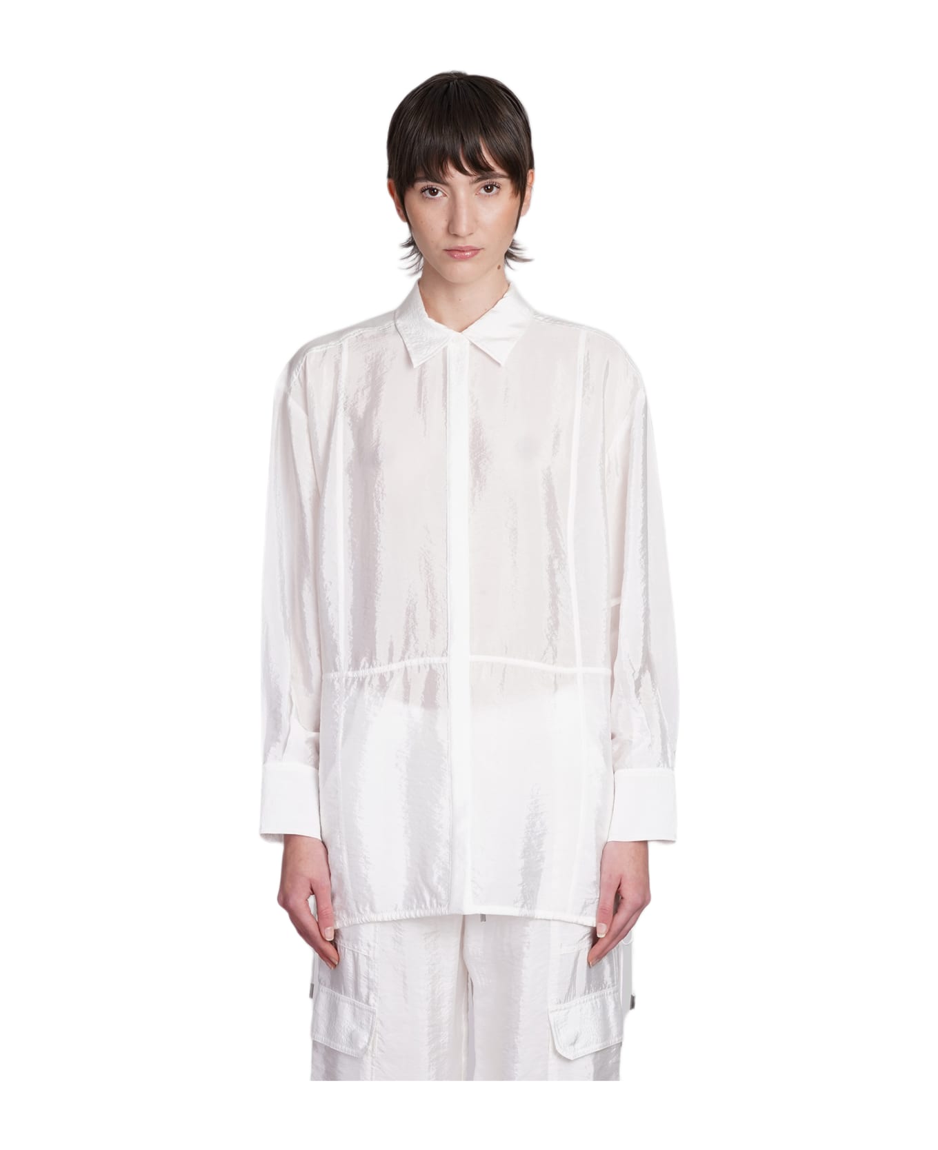 Simkhai Laylah Shirt In White Rayon - white