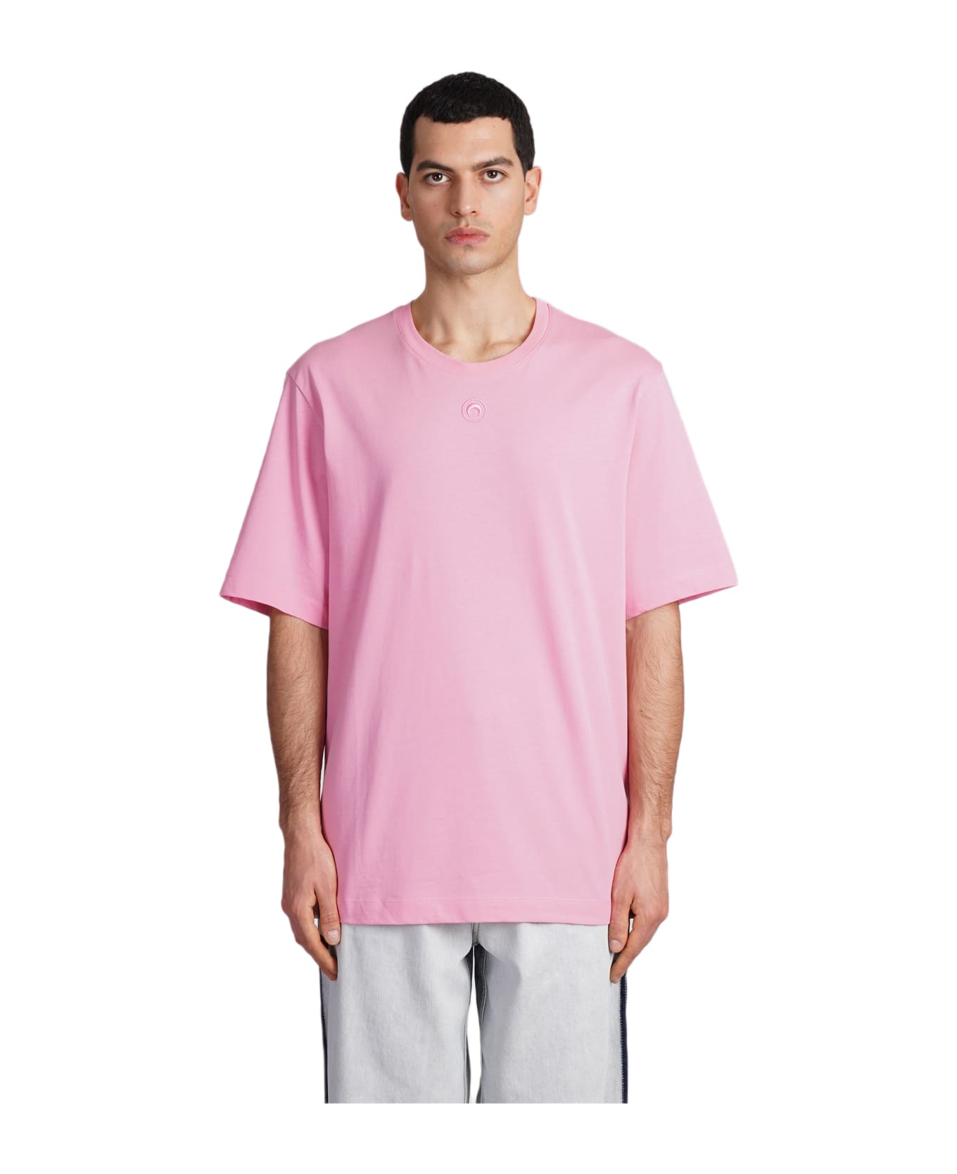 Marine Serre T-shirt In Rose-pink Cotton - rose-pink