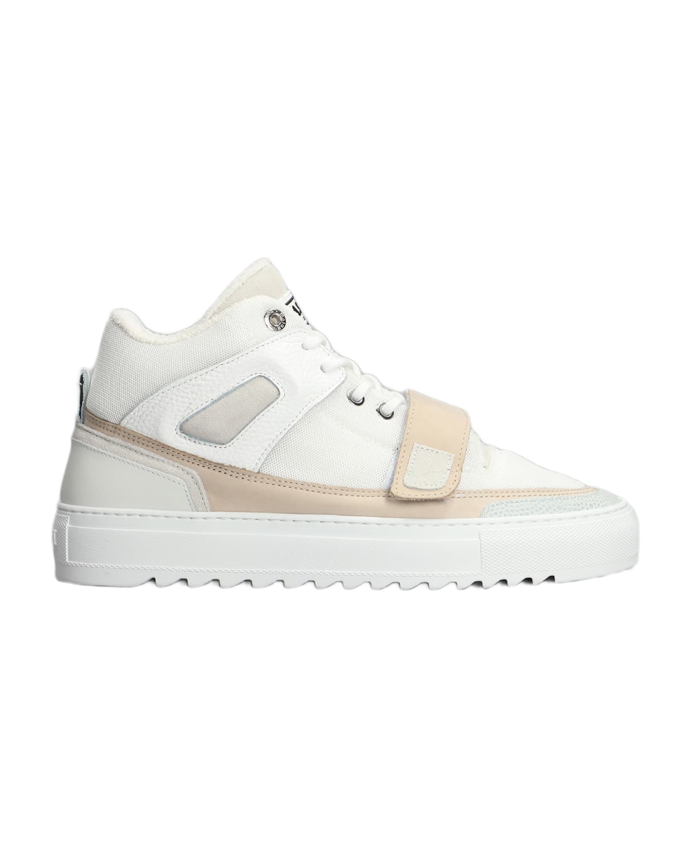 Mason Garments Firenze Mid Sneakers In White Leather And Fabric - White
