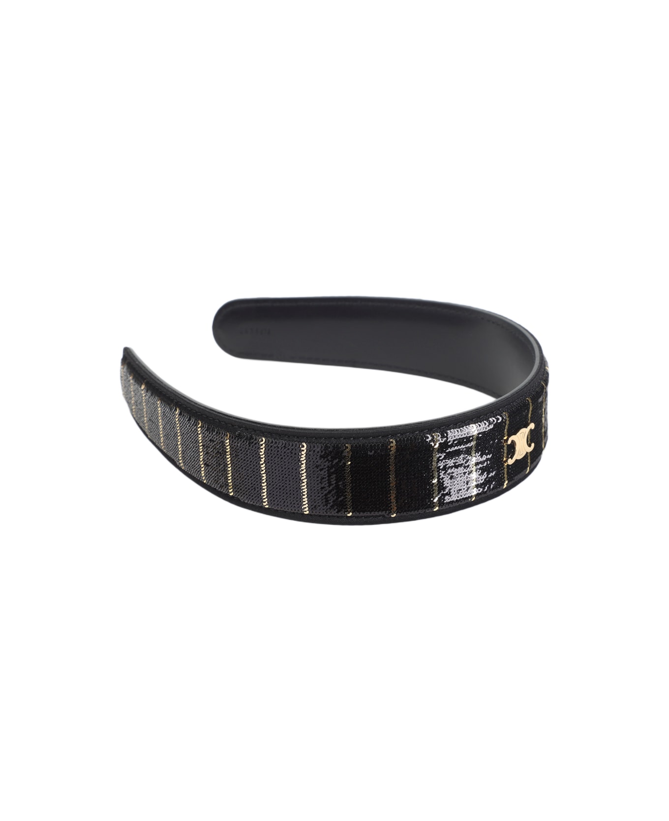 Celine Striped Sequins Headband - Gs Black Gold Smoke