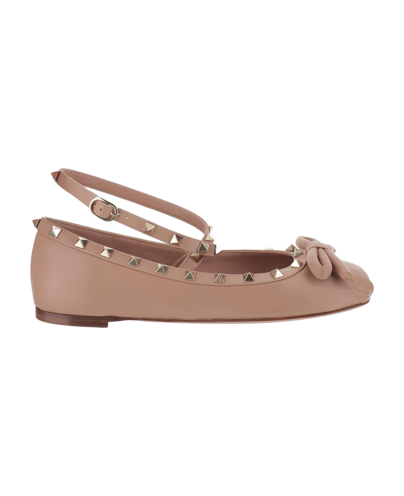 Valentino Garavani Leather Rockstud Ballerinas - Pink