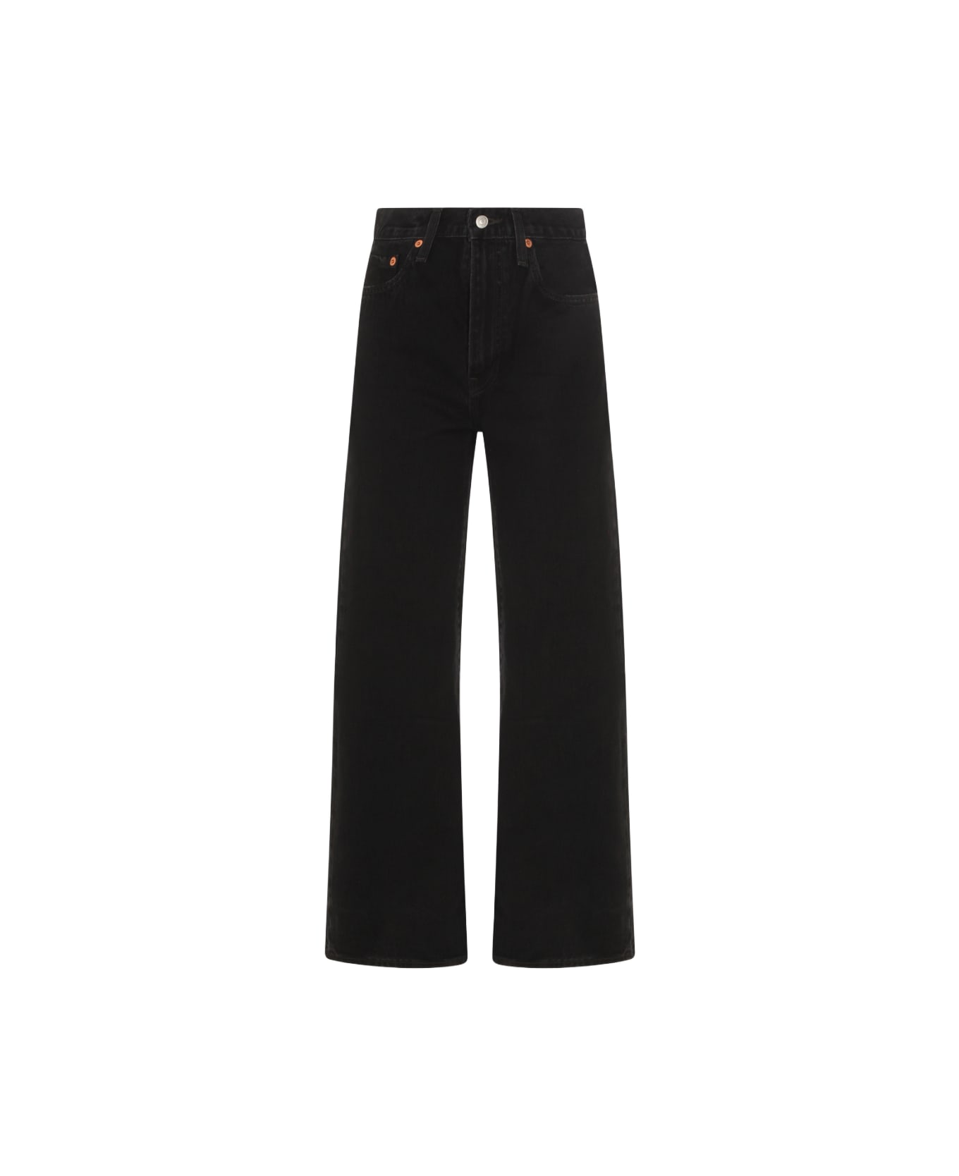 Levi's Black Cotton Ribcage Wide Leg H223 Jeans - ROSIE POSIE