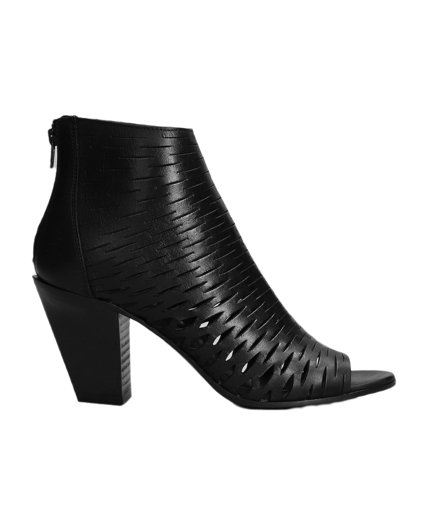 Elena Iachi High Heels Ankle Boots In Black Leather - black